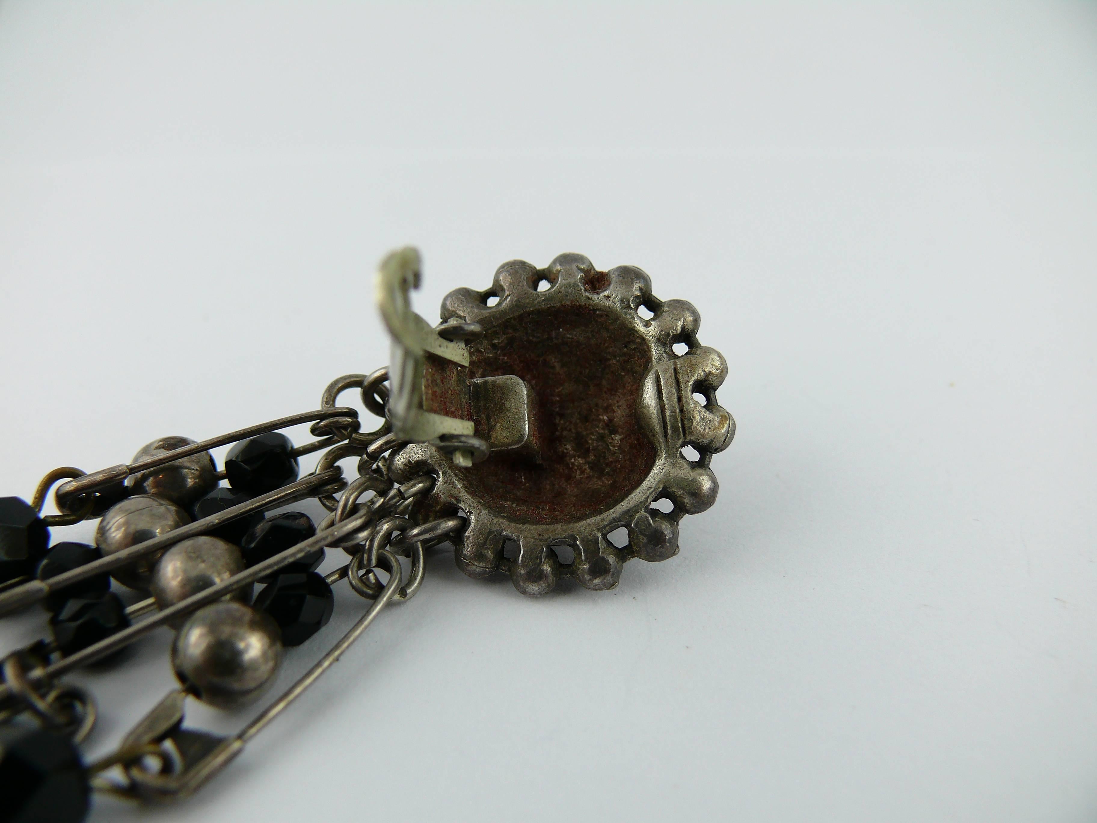 Women's JEAN PAUL GAULTIER Vintage Safety Pin Dangling Earrings For Sale