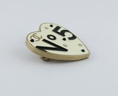 Chanel No. 5 Enamel Heart Brooch Pendant Spring 2006