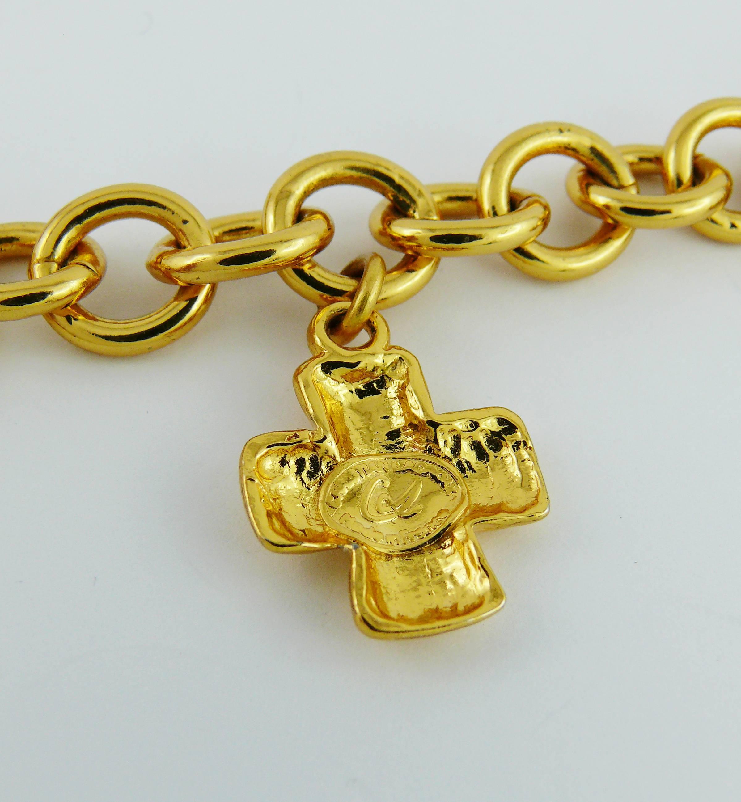 Christian Lacroix Vintage Gold Toned Iconic Charm Necklace 3