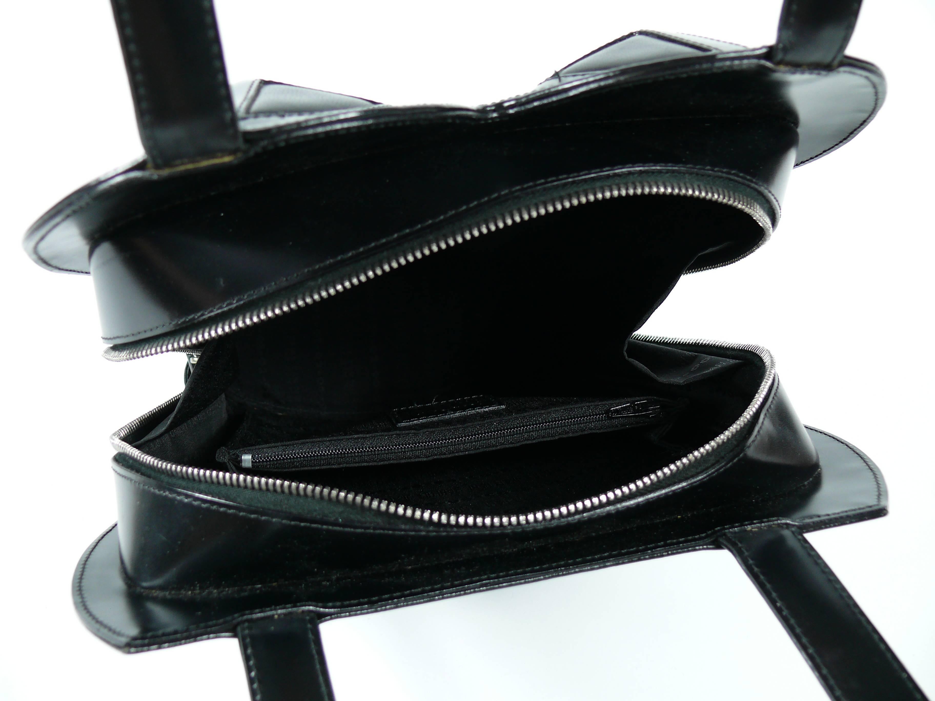 Jean Paul Gaultier Rare 1998 Iconic Black Leather Bustier Handbag 2