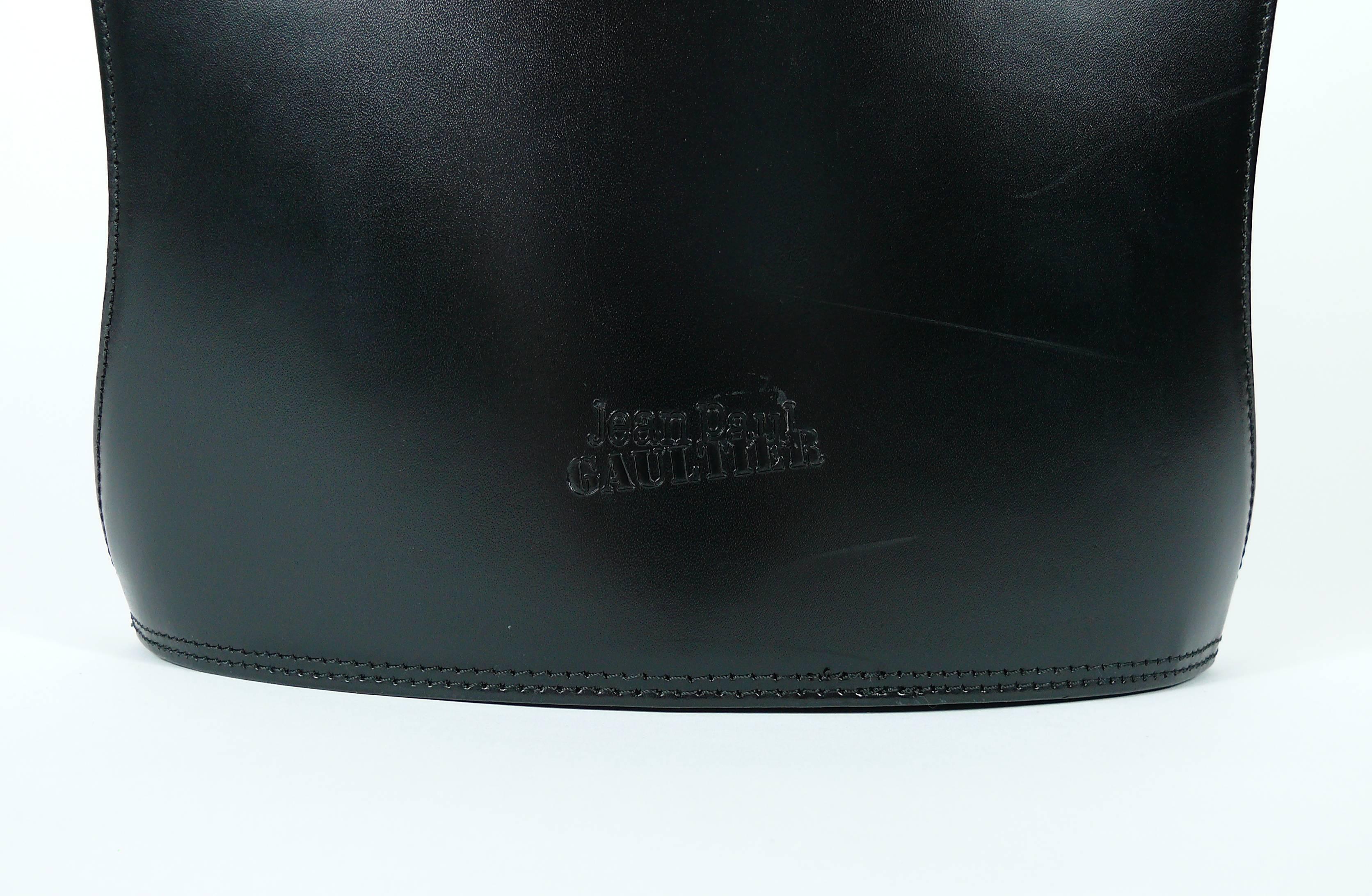Jean Paul Gaultier Rare 1998 Iconic Black Leather Bustier Handbag 1