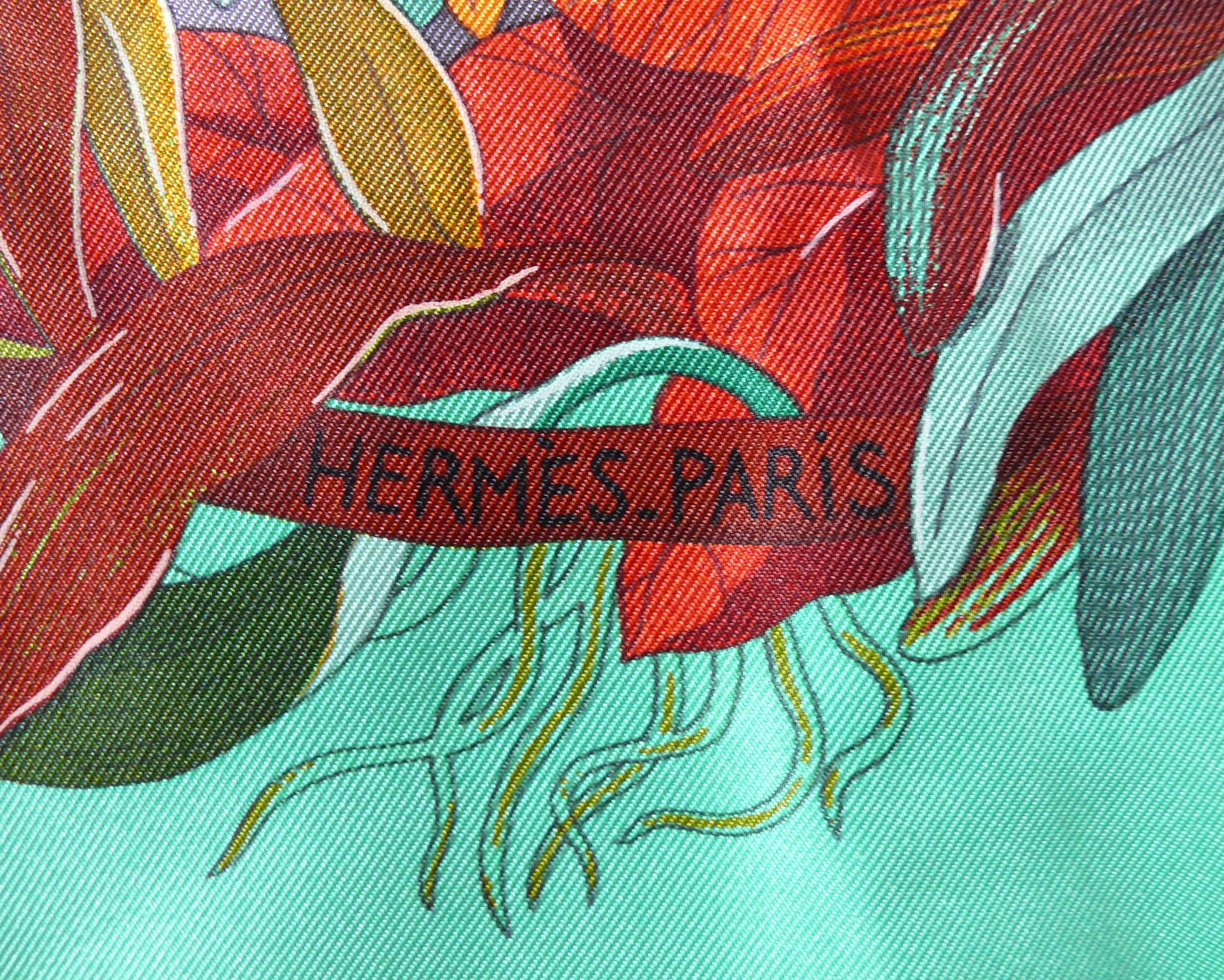 Blue Hermès Silk Carre Scarf 