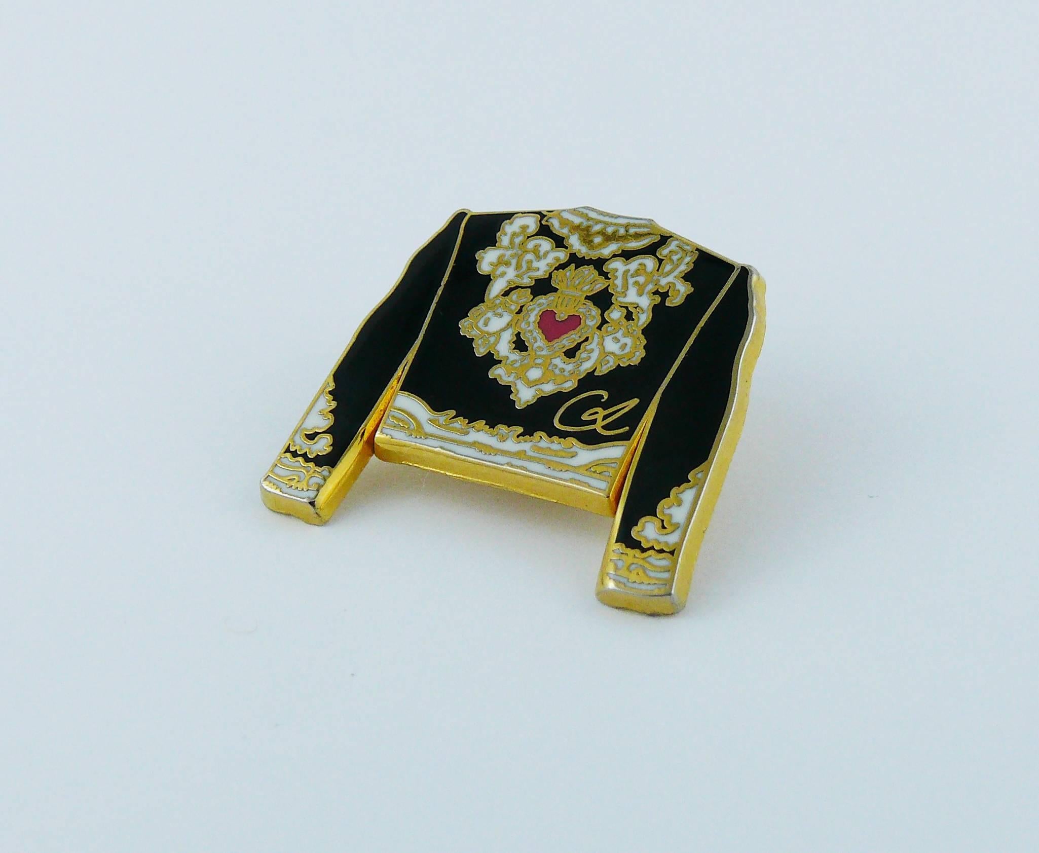 Christian Lacroix Vintage Enamel Toreador Jacket Pin Brooch In Excellent Condition In Nice, FR