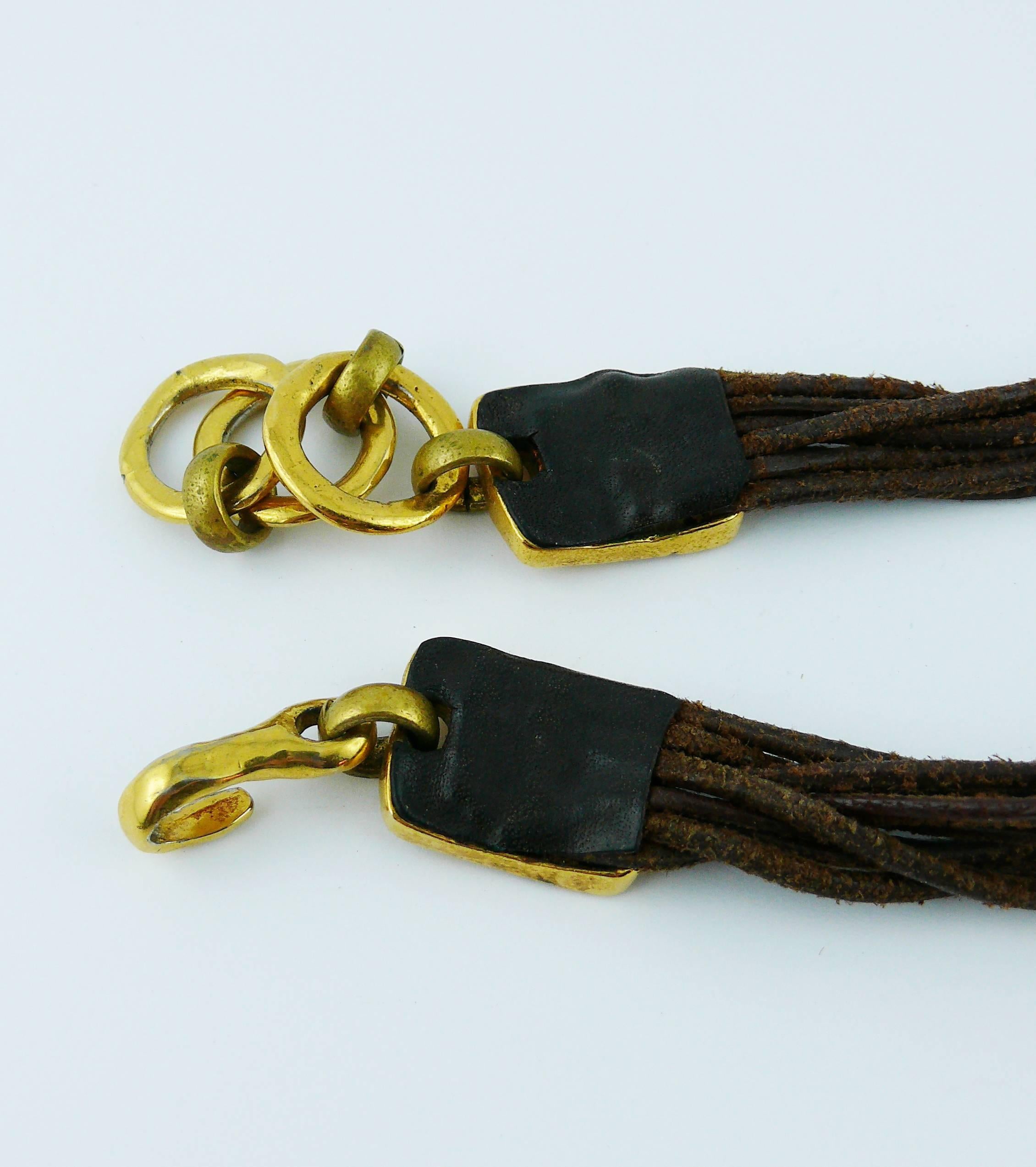 Christian Lacroix Vintage Leather Sautoir Necklace 5