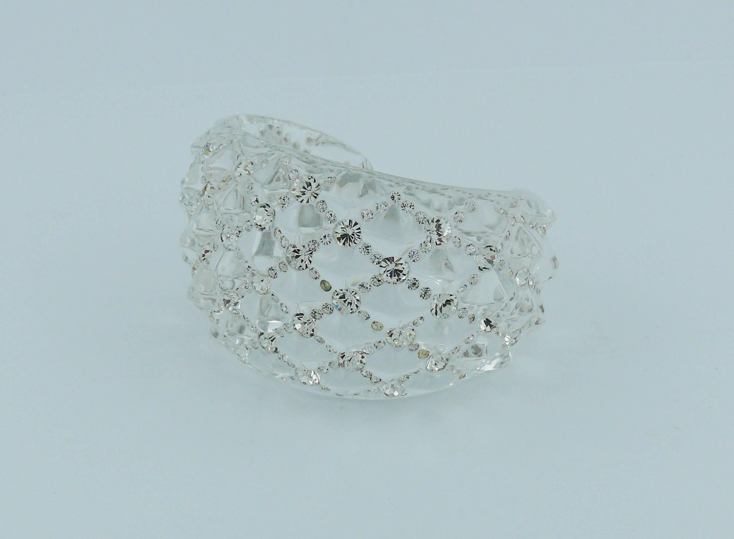 Women's Christian Dior Quilted Lucite Cuff Bracelet