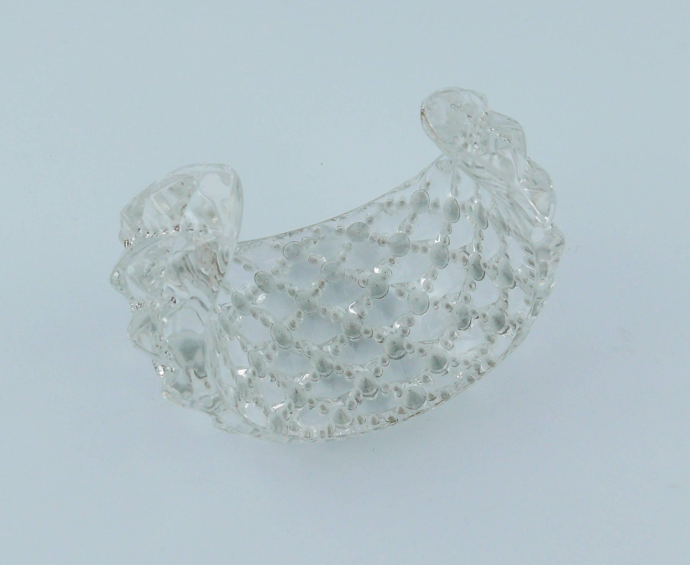 Christian Dior Quilted Lucite Cuff Bracelet 3