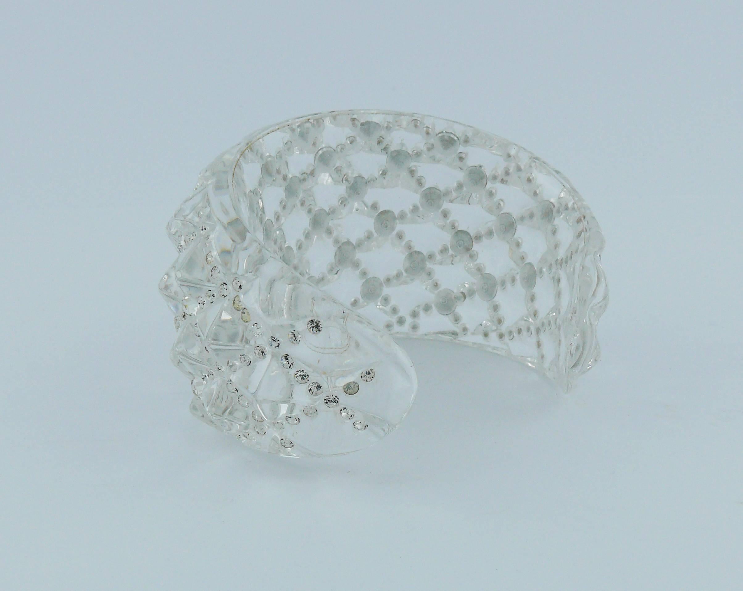 Christian Dior Quilted Lucite Cuff Bracelet 1