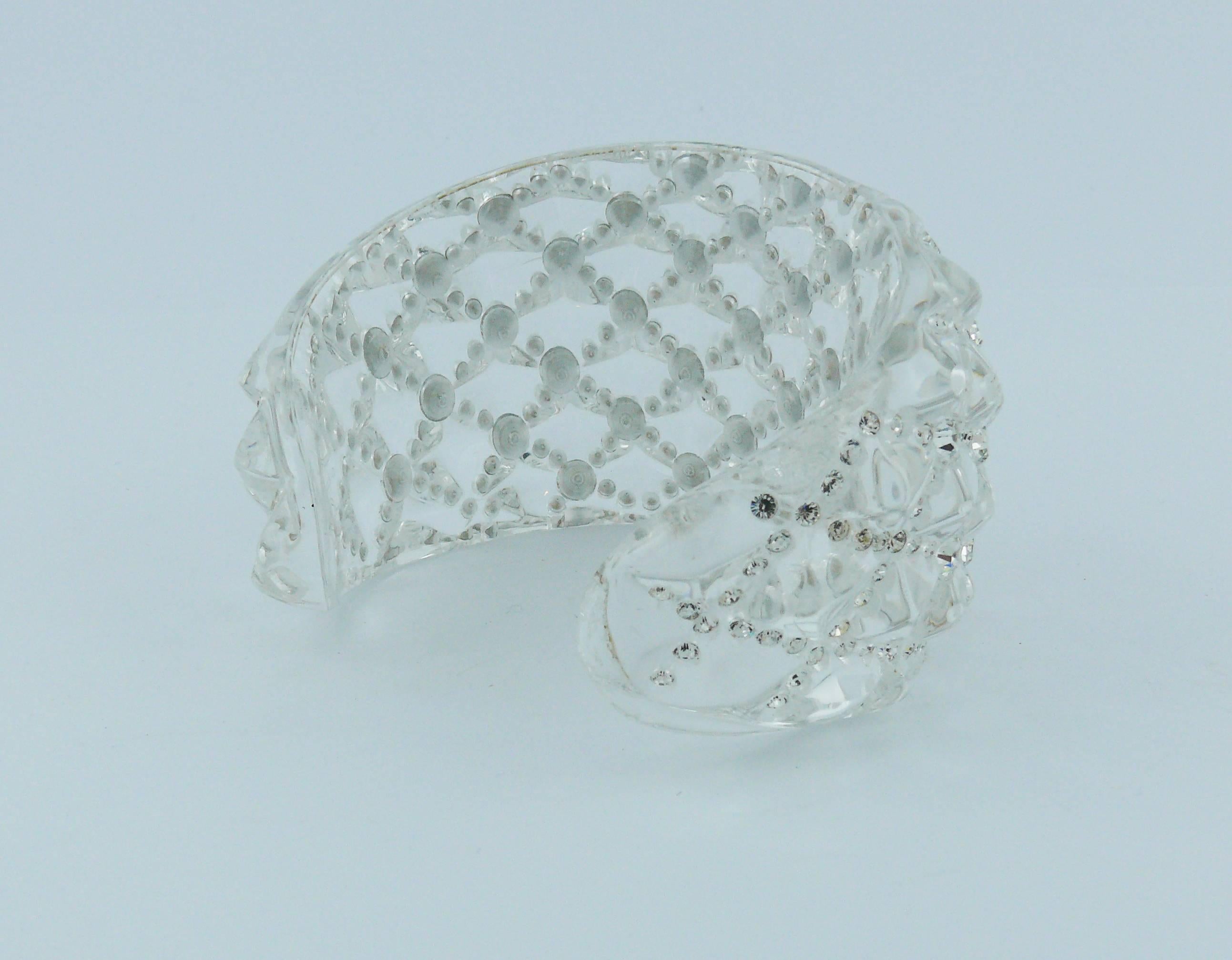 Christian Dior Quilted Lucite Cuff Bracelet 2