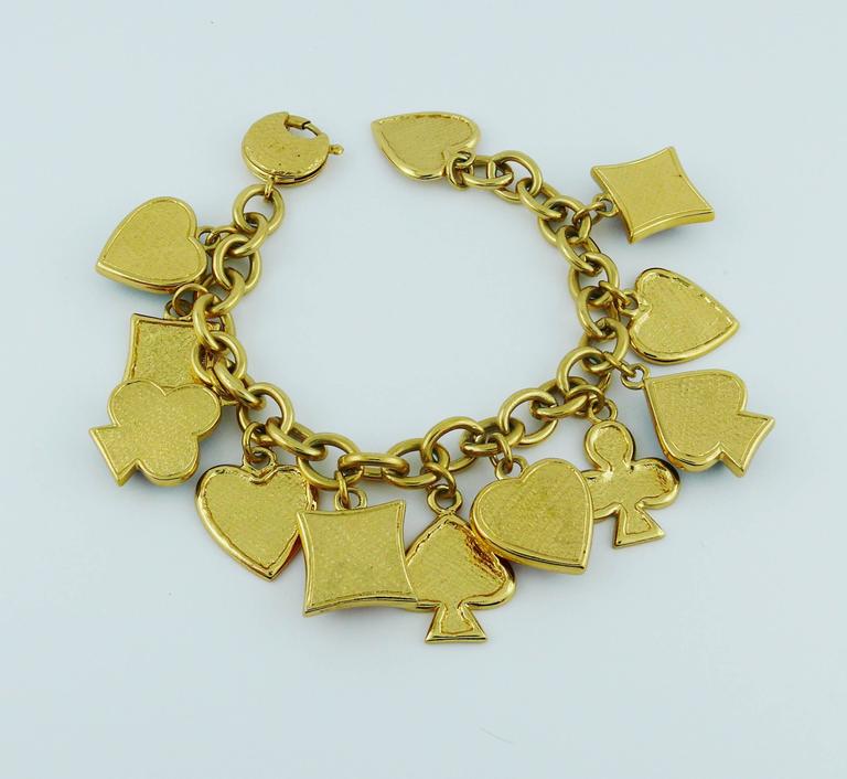 Yves Saint Laurent YSL Vintage Rare Gambler Charm Bracelet at 1stDibs