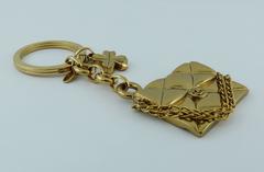 Chanel Spring 2002 Gold Toned Key Ring / Bag Charm