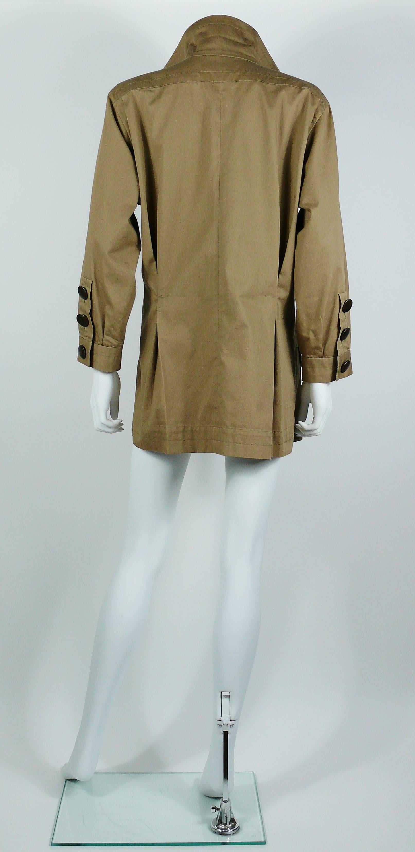 Yves Saint Laurent YSL Vintage 1990 Cotton Safari Tunic with Asymmetric Lacing  2