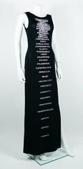 Moschino Vintage All Over Text Black Maxi Dress USA Size 10
