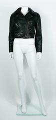 Moschino Vintage Iconic Black Leather Biker Jacket Fall/Winter 1990-91