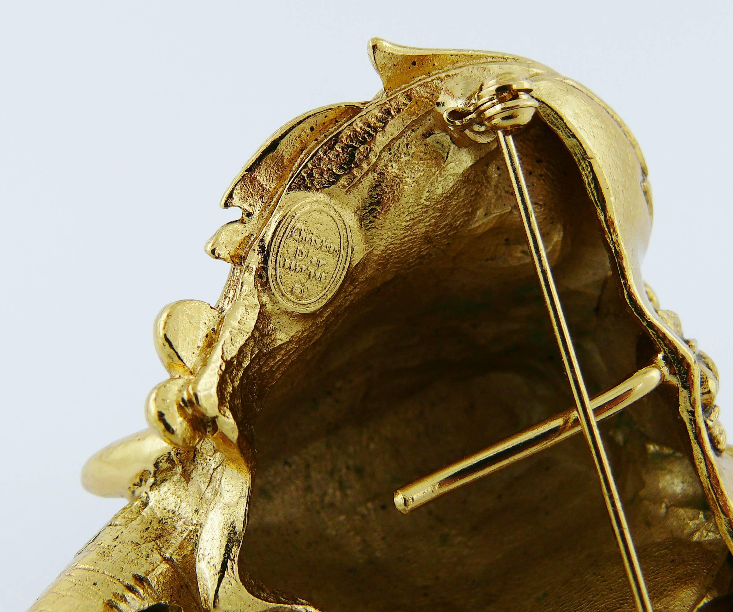 Christian Dior Boutique Vintage Rare Massive Elephant Head Brooch Pendant 2