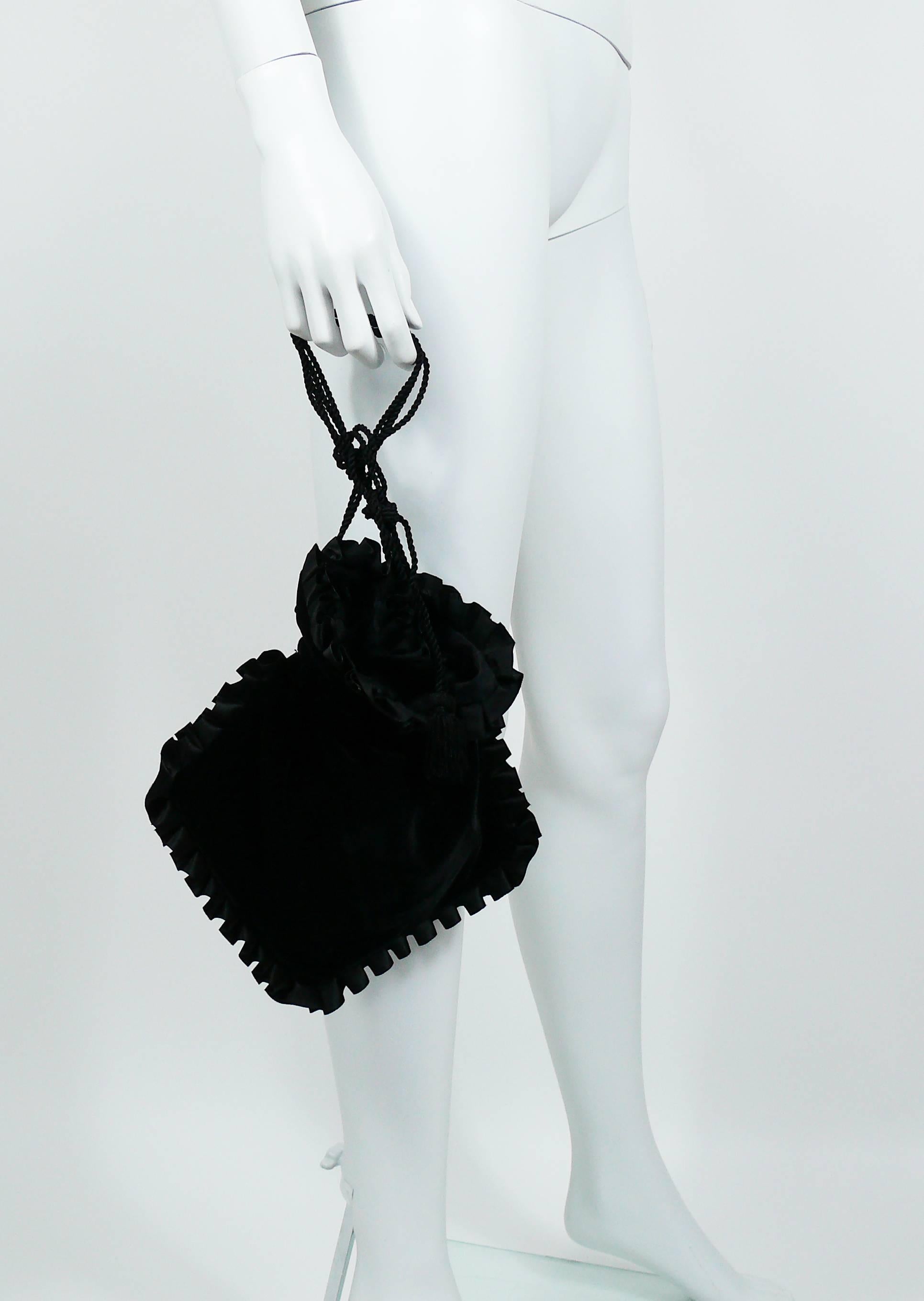 Yves Saint Laurent Vintage Black Velvet Evening Bag 2