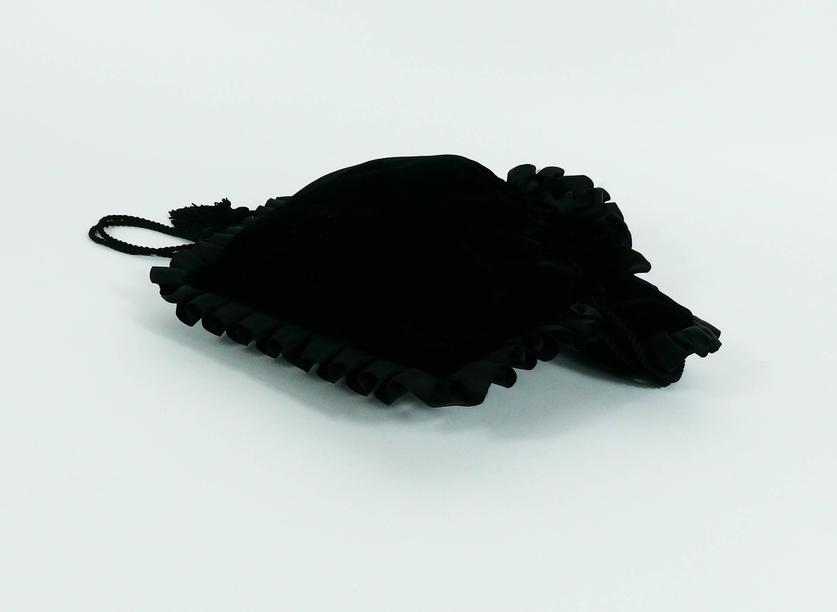 Yves Saint Laurent Vintage Black Velvet Evening Bag 3