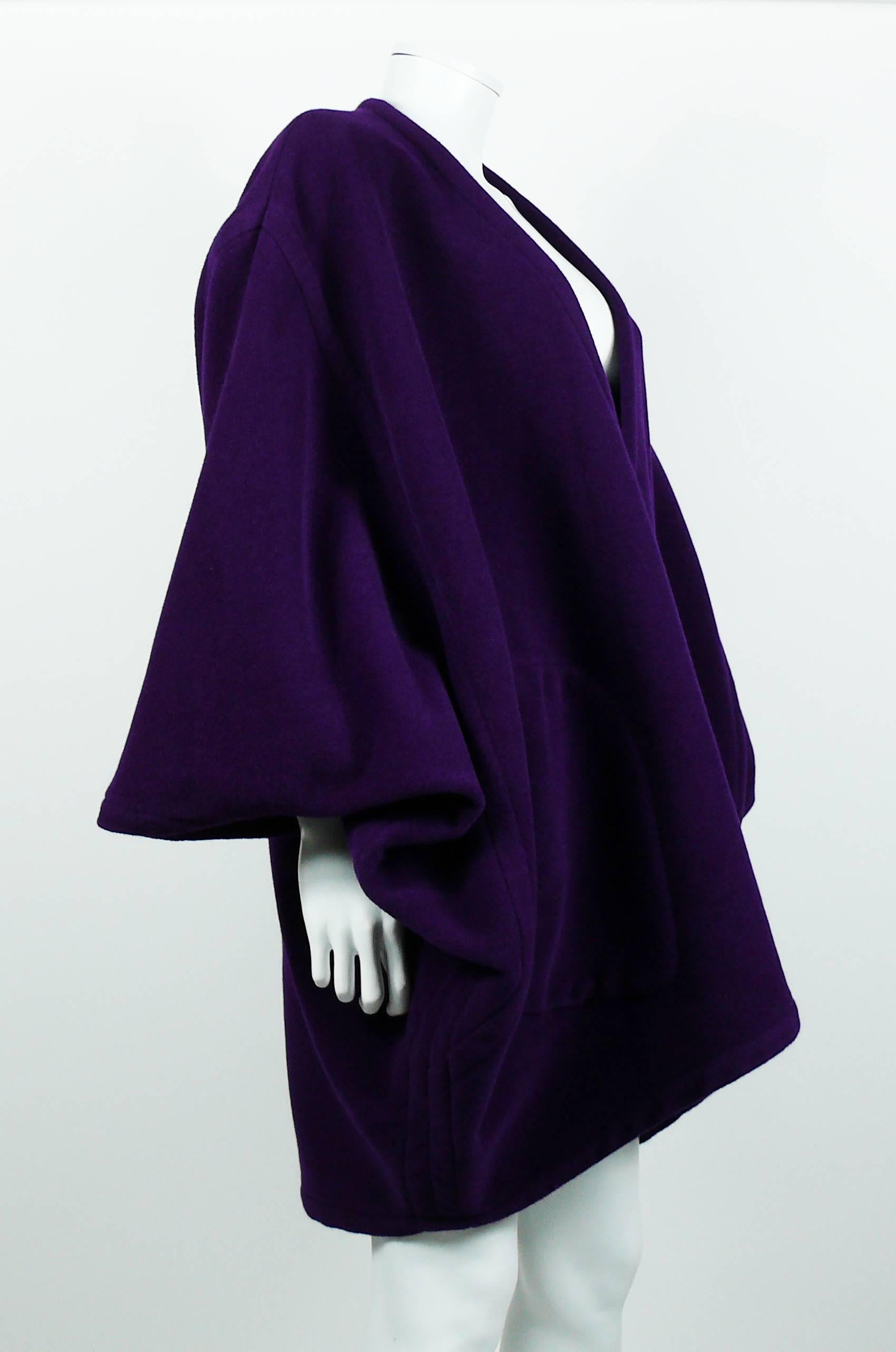 Yves Saint Laurent Rive Gauche Vintage Purple Cape For Sale 3