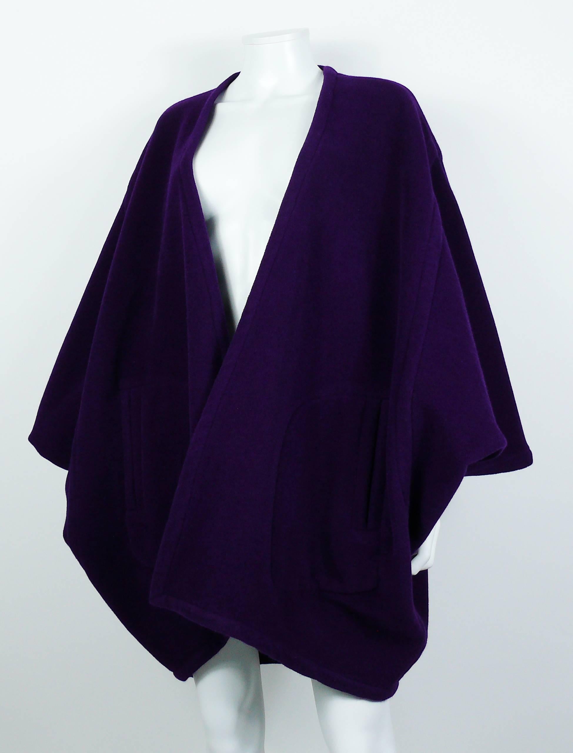 Yves Saint Laurent Rive Gauche Vintage Purple Cape For Sale 2
