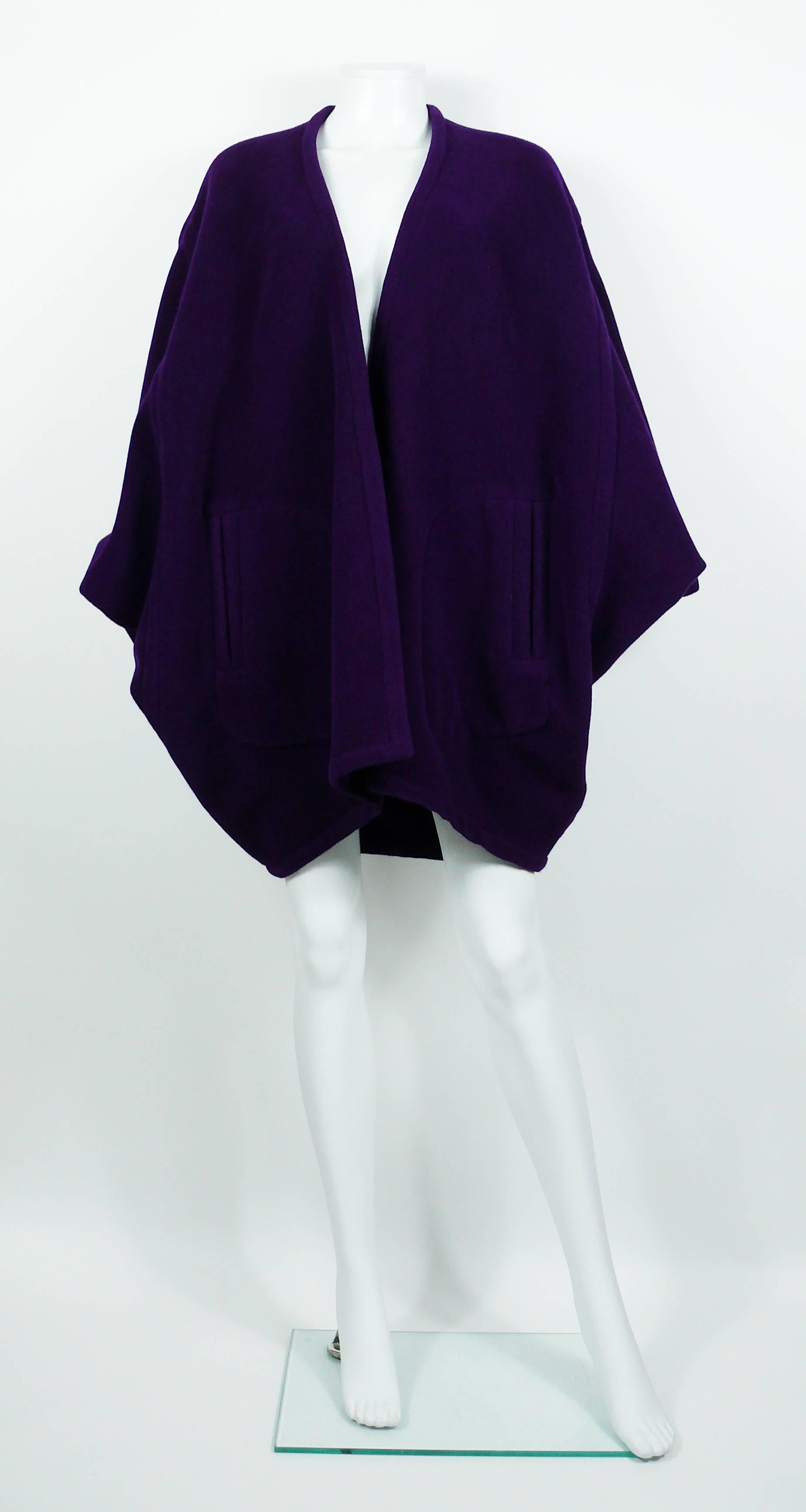 Yves Saint Laurent Rive Gauche Vintage Purple Cape In Good Condition For Sale In Nice, FR