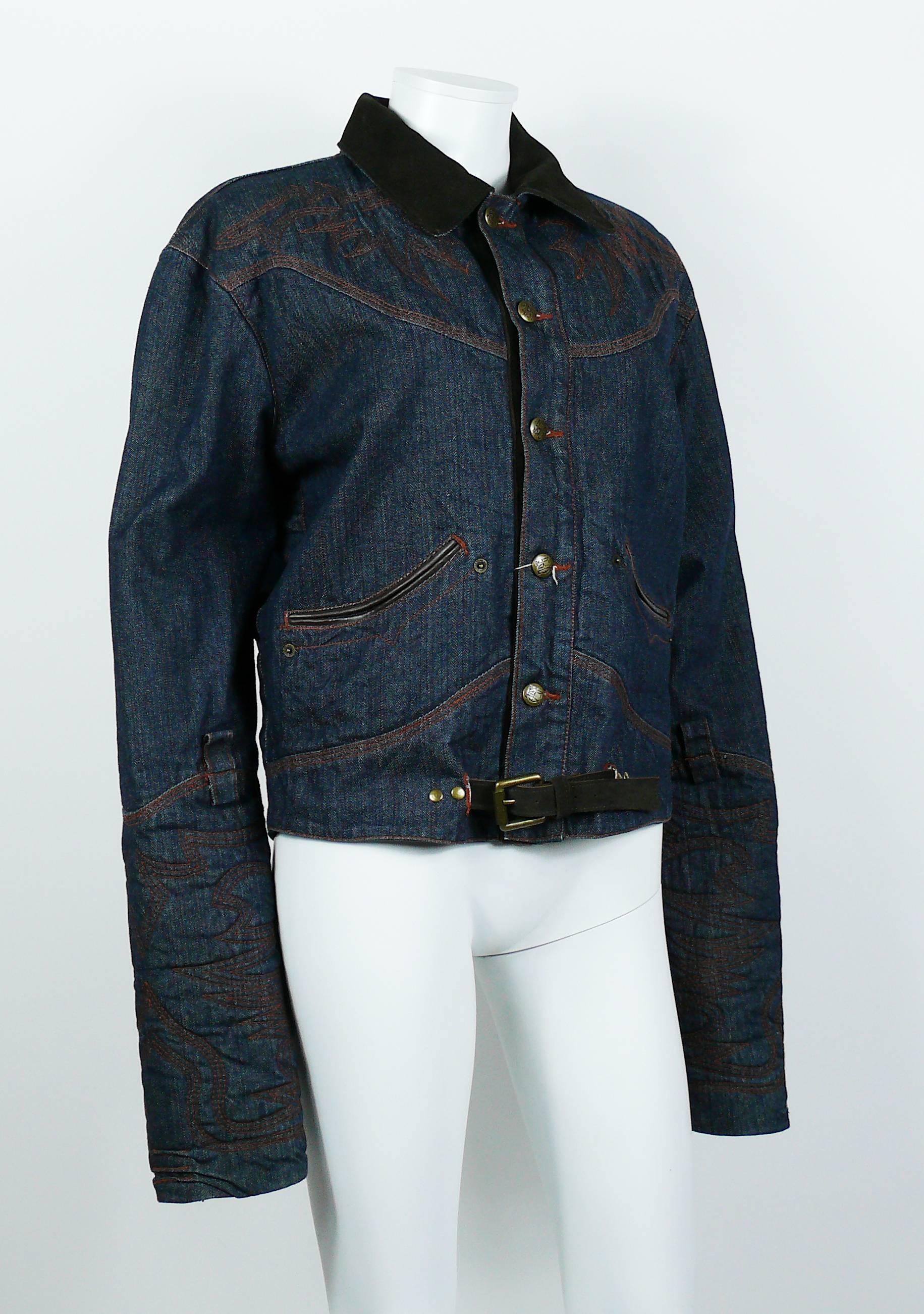 Jean Paul Gaultier Men's Western-style Cowboy Denim Jacket USA Size 32 ...