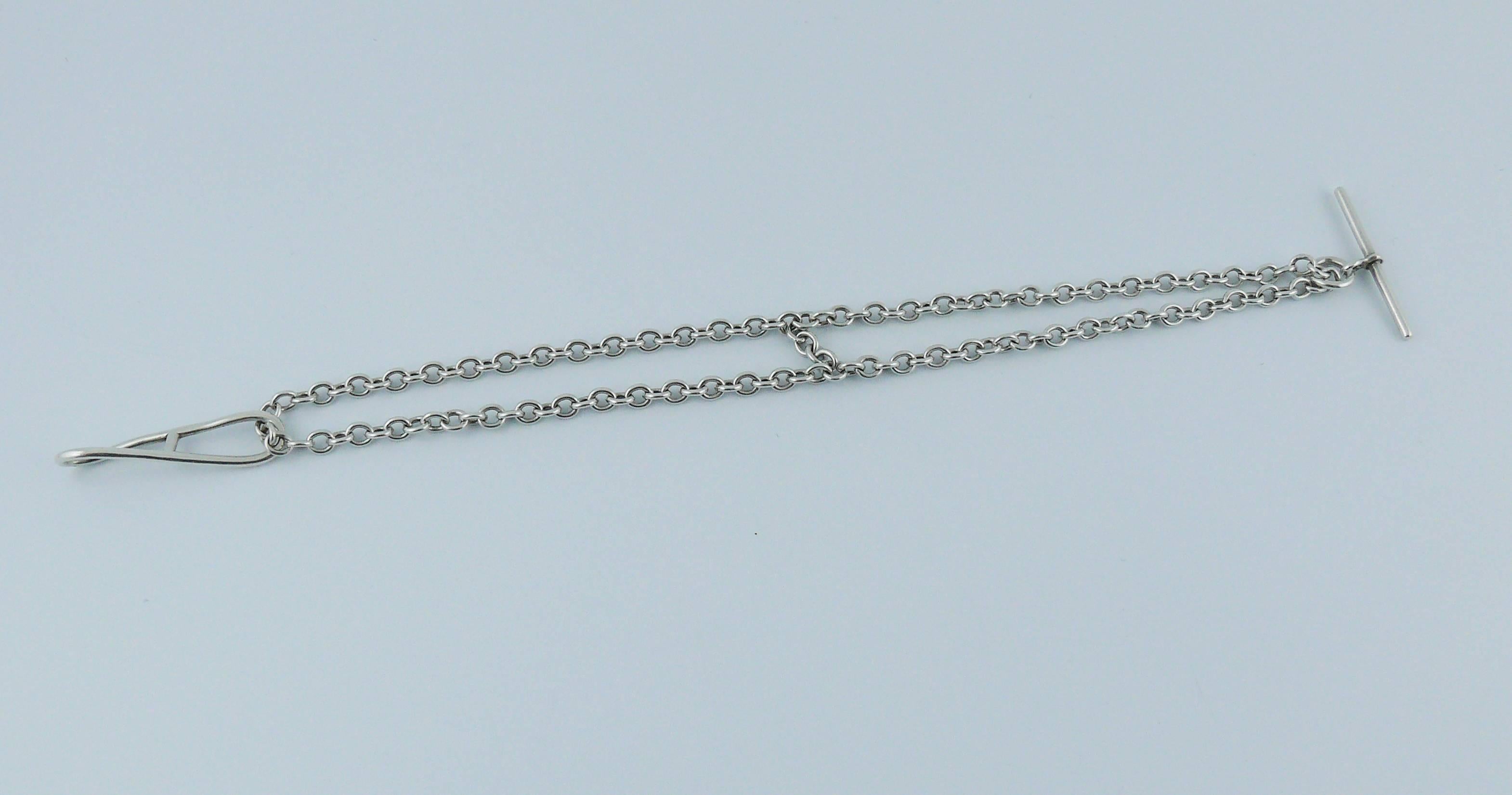 Hermès Vintage Sterling Silver Chain Bracelet In Good Condition In Nice, FR