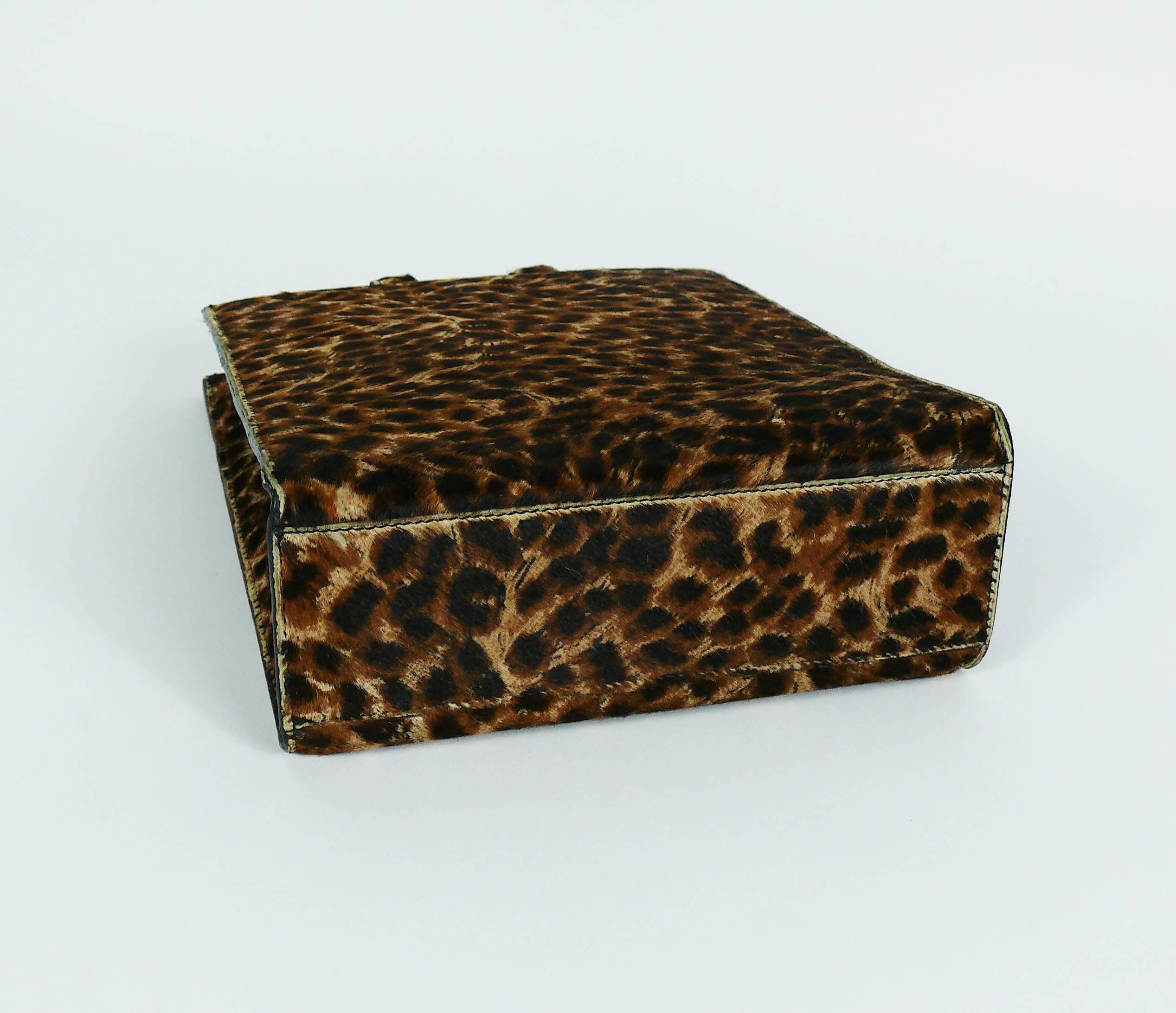 Women's Yves Saint Laurent YSL Vintage Leopard Print Pony Hair Handbag