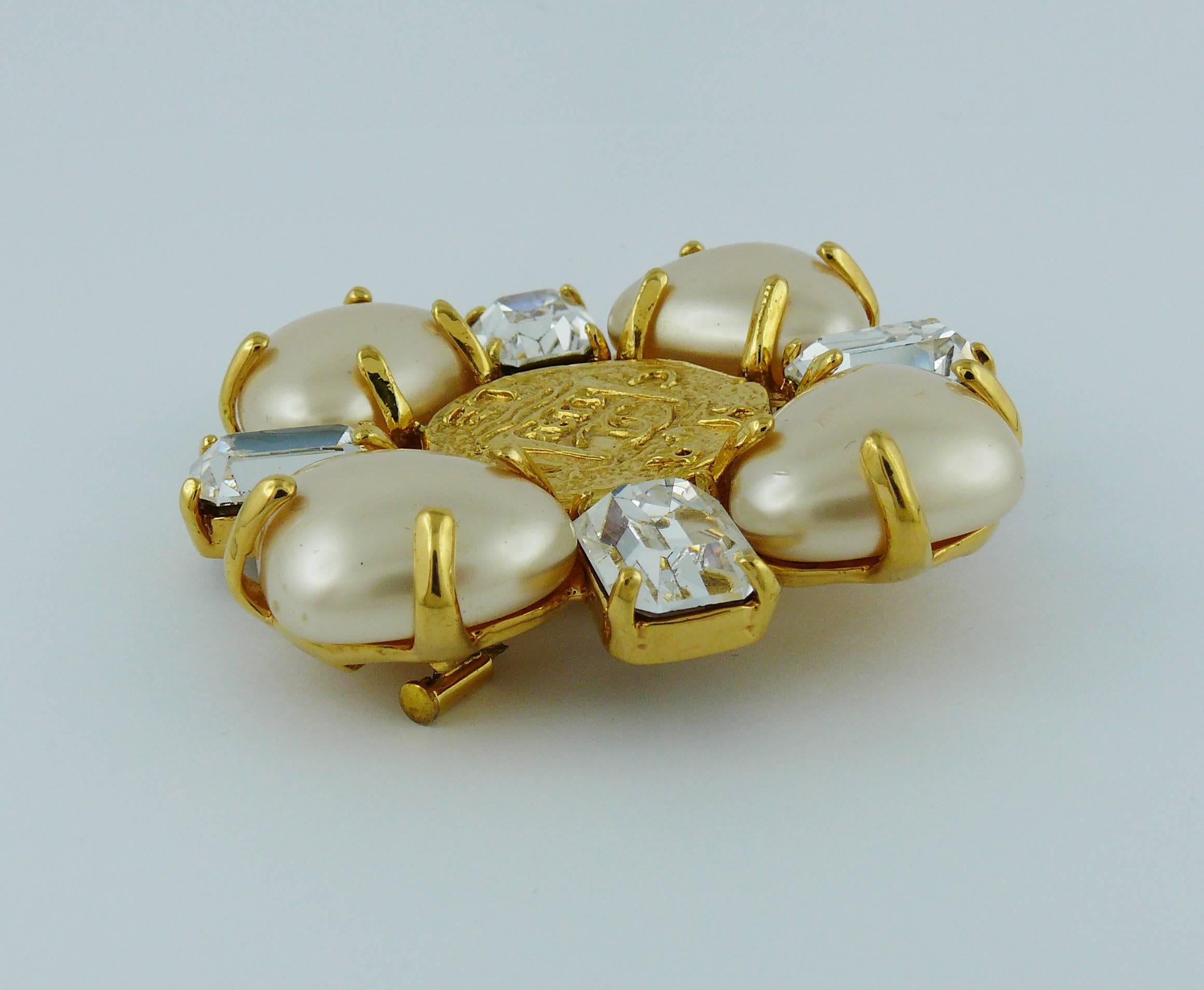 Chanel Spring 1993 Massive Jewelled Pearl Brooch at 1stDibs