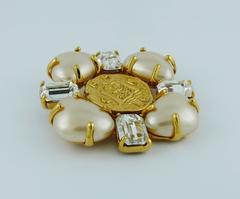 Chanel Spring 1993 Massive Jewelled Pearl Brooch