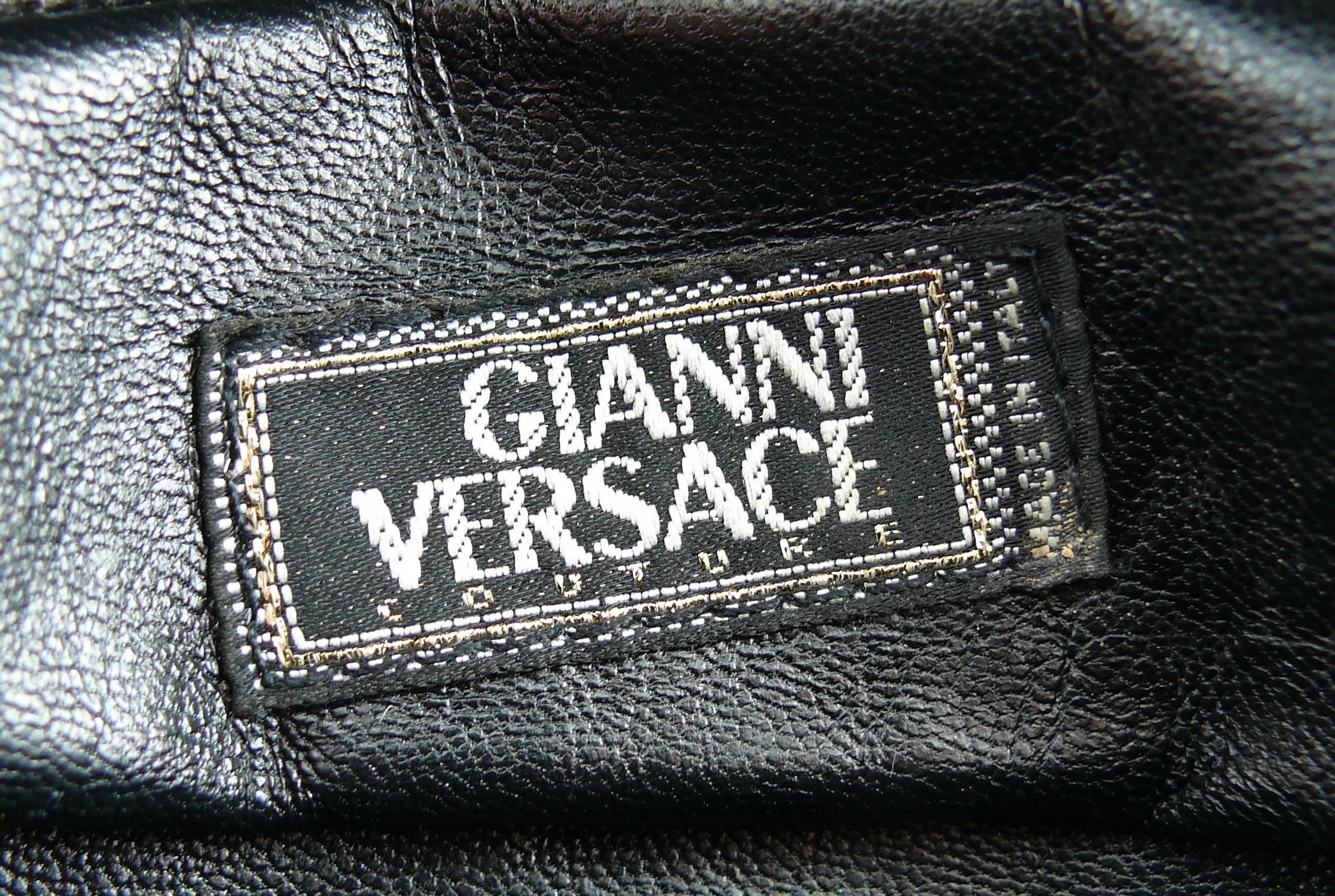 Gianni Versace Vintage 1990s Black Leather Medusa Waist-Belt Bag 1
