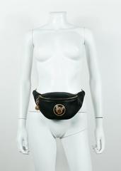 Gianni Versace Vintage 1990s Black Leather Medusa Waist-Belt Bag
