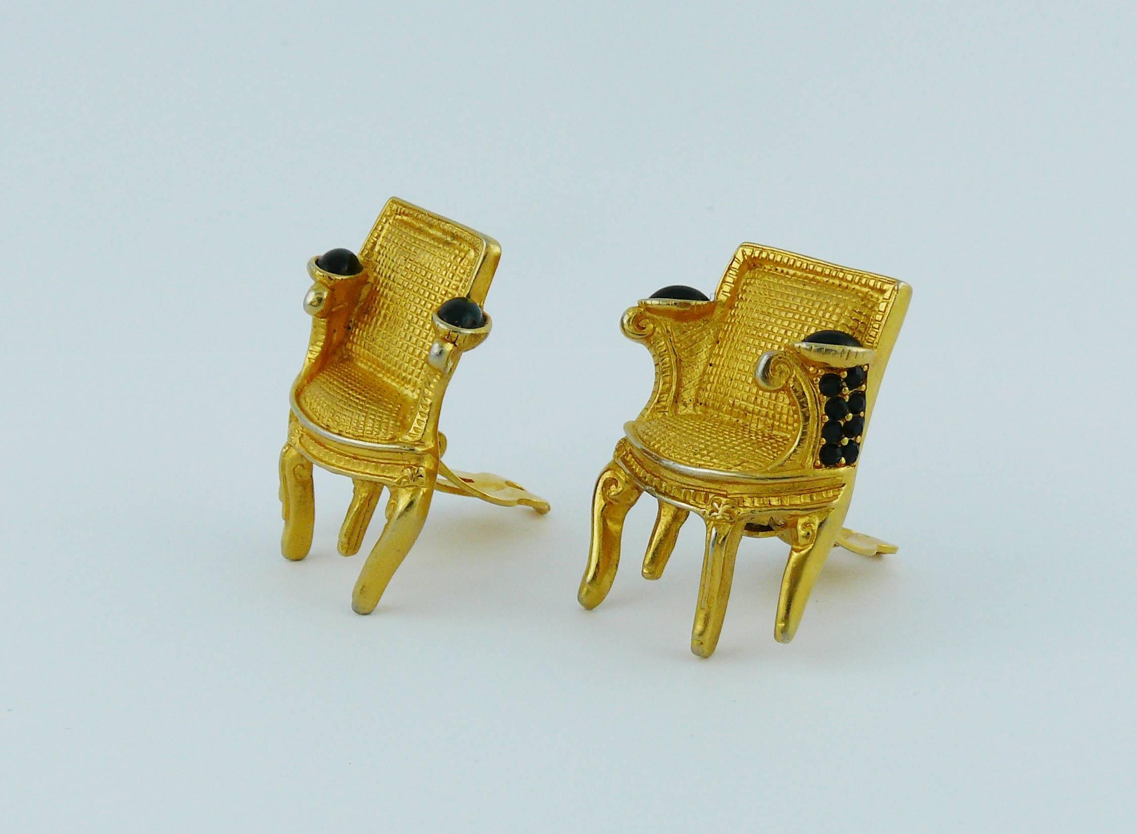 Karl Lagerfeld Vintage Armchair Clip-On Earrings In Excellent Condition In Nice, FR