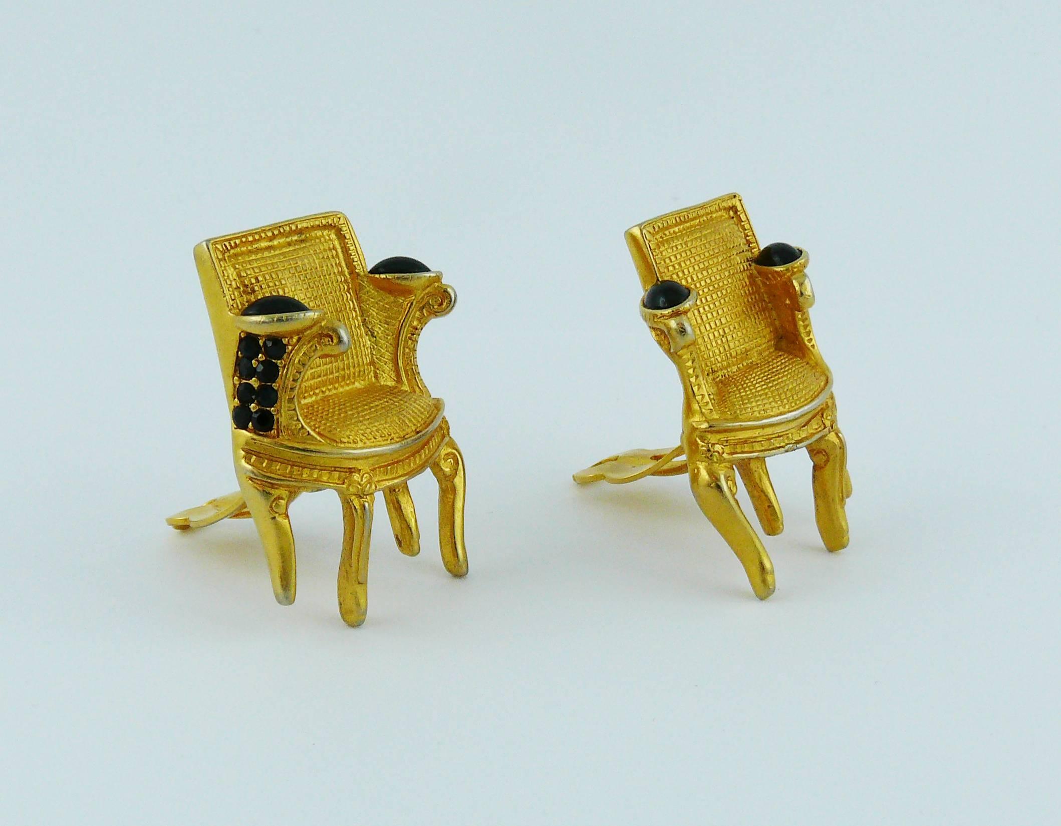 metal chair earrings