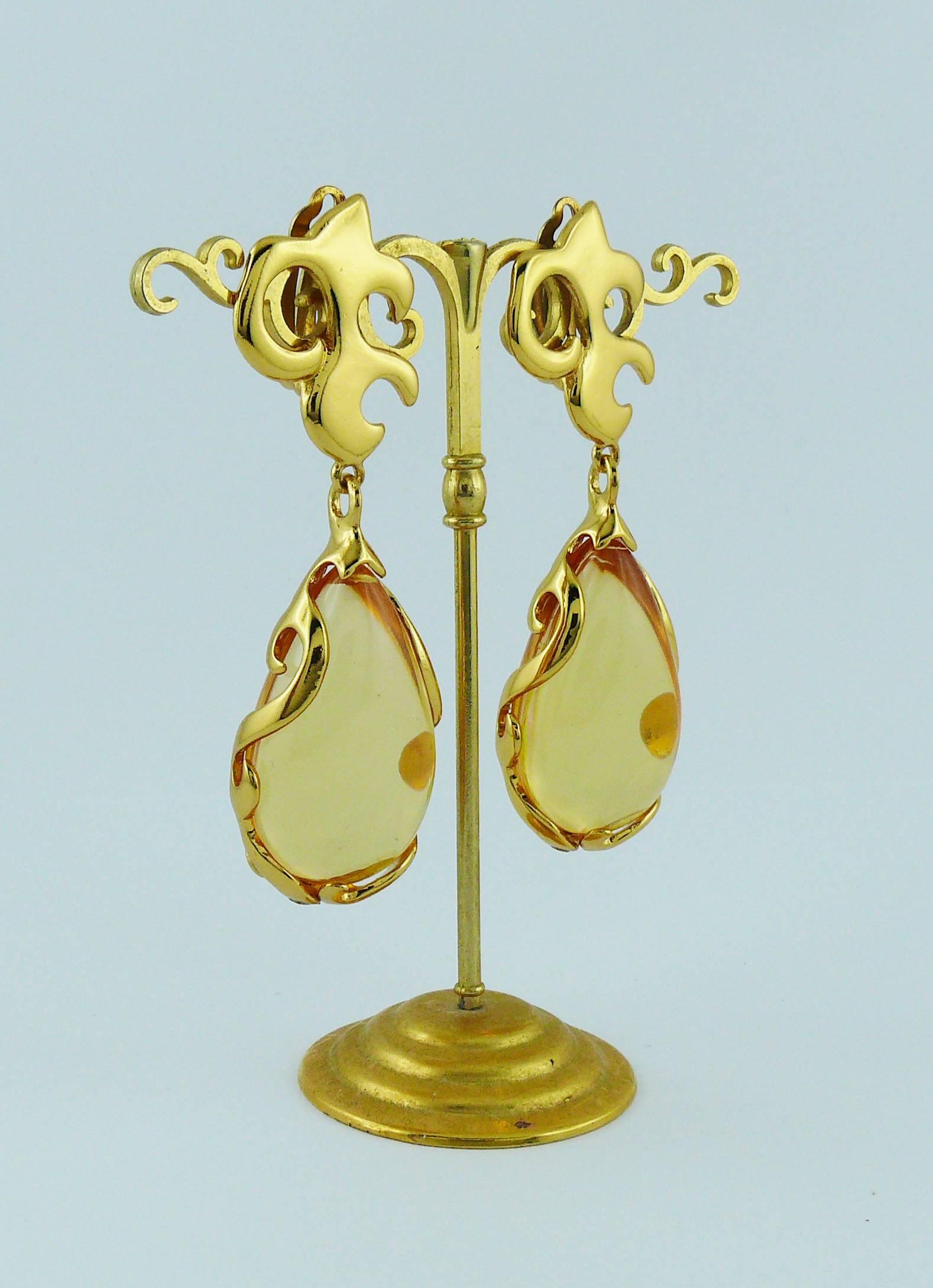 Yves Saint Laurent YSL Vintage Arabesques Dangling Earrings In Excellent Condition In Nice, FR