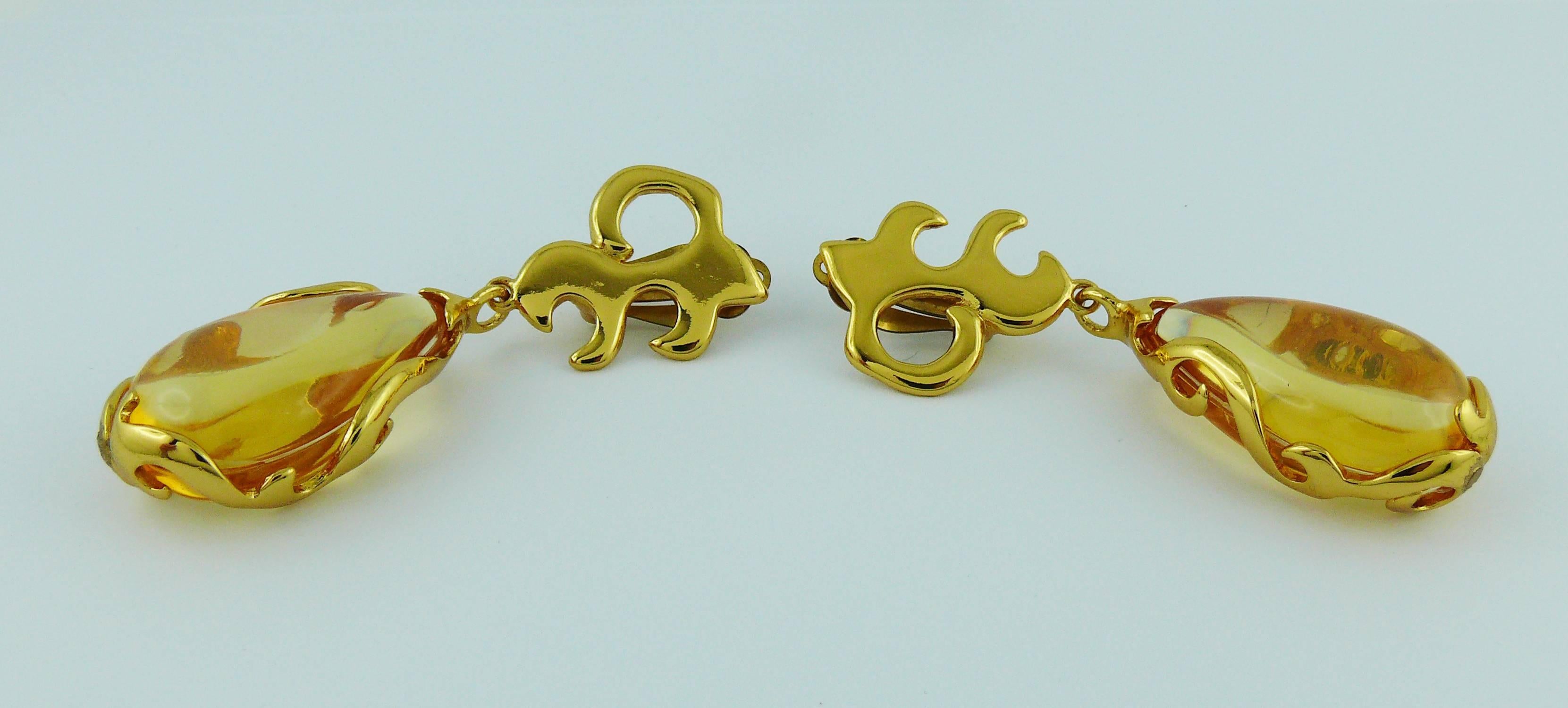 YVES SAINT LAURENT YSL Vintage Arabesques Dangling Earrings For Sale 3