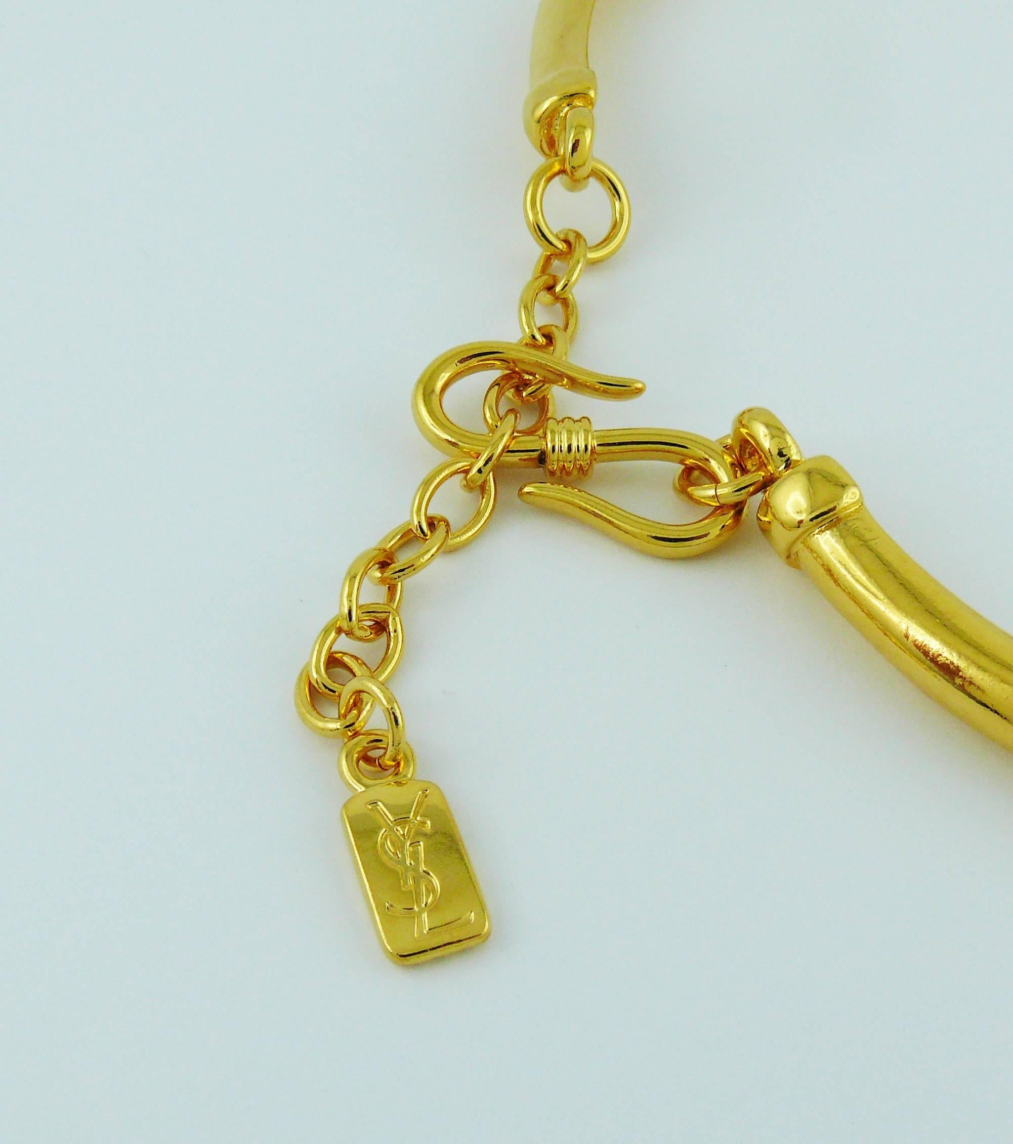 Yves Saint Laurent YSL Robert Goossens Vintage Rare Sun Face Chocker Necklace 5