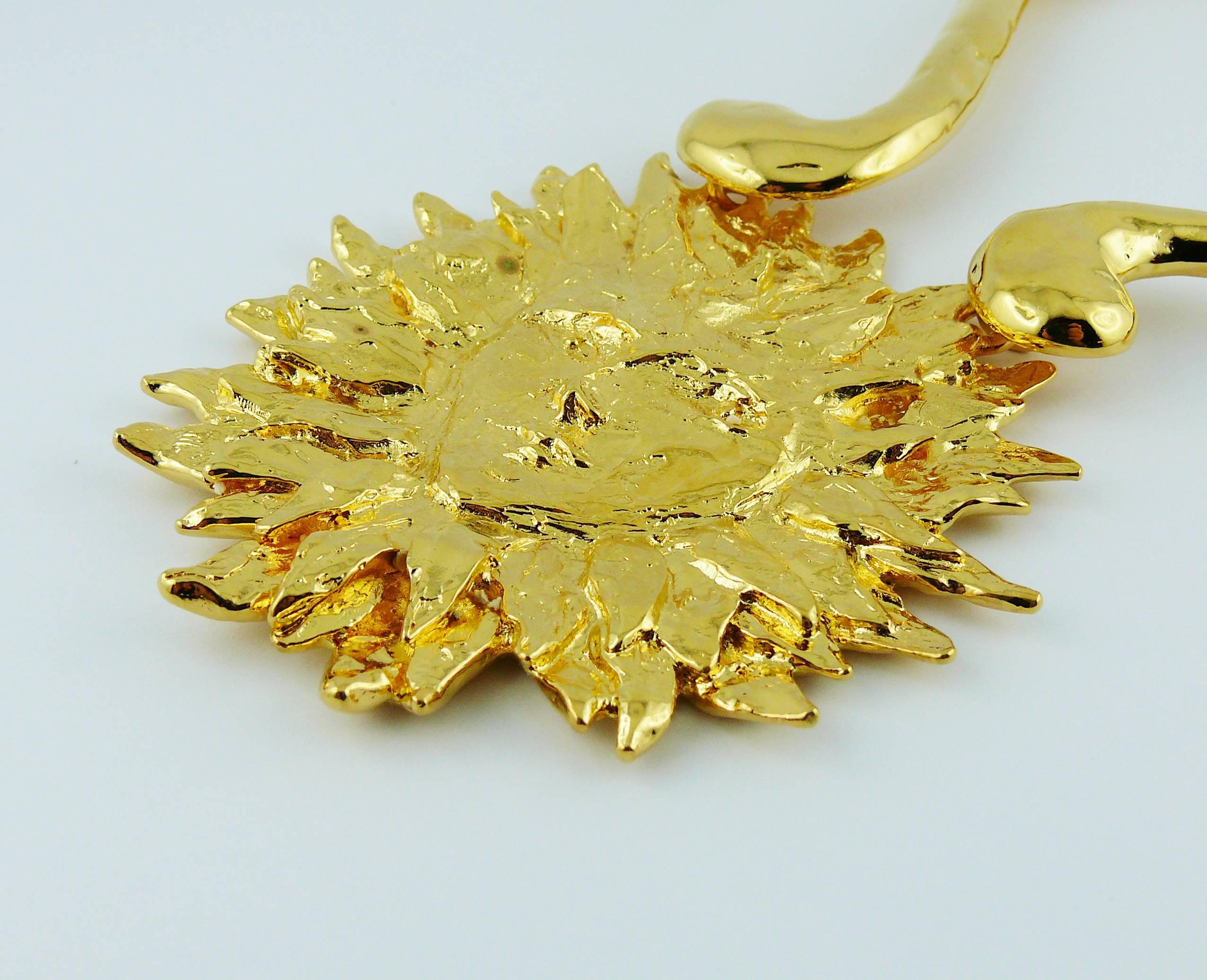 Yves Saint Laurent YSL Robert Goossens Vintage Rare Sun Face Chocker Necklace 1