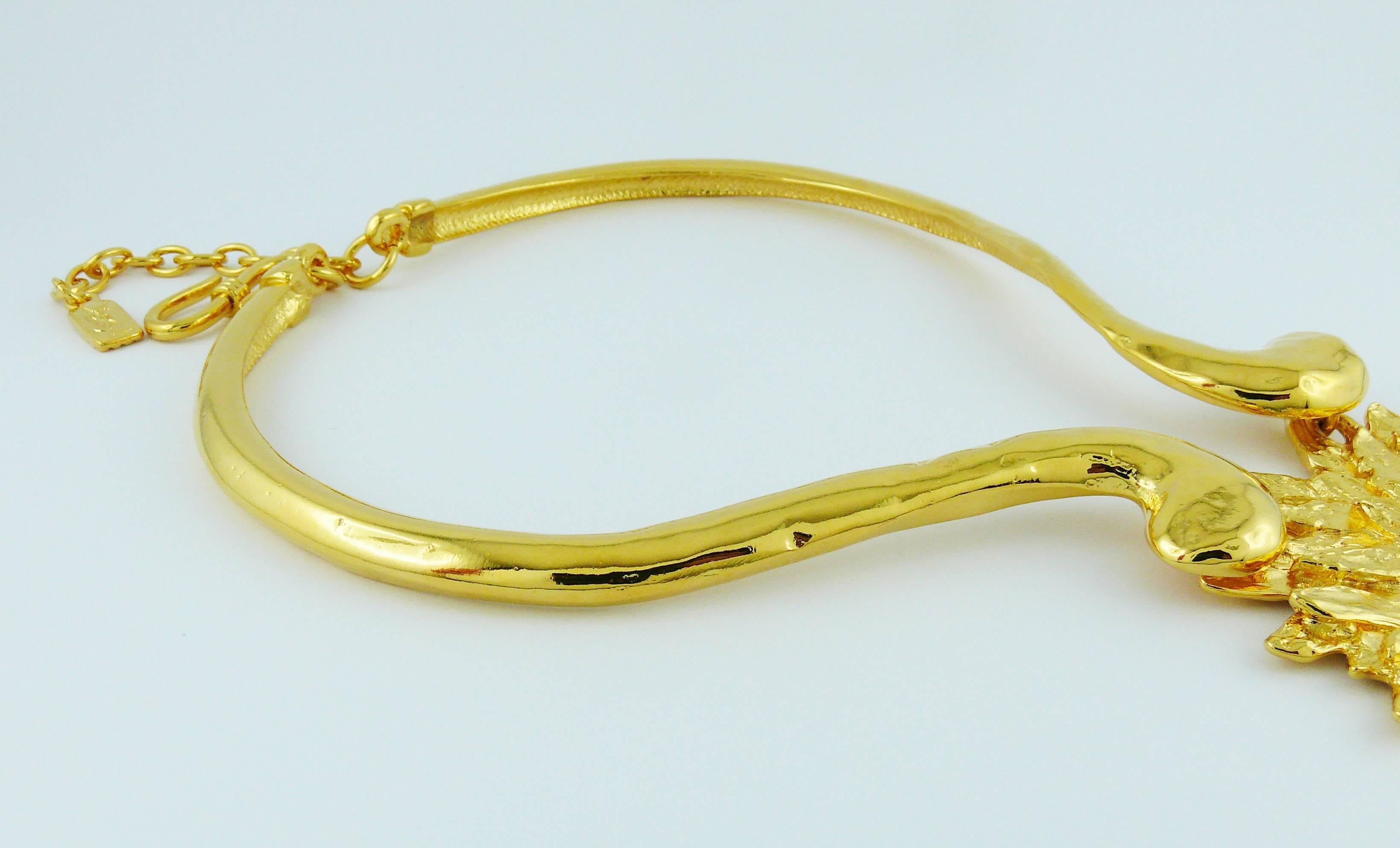 Yves Saint Laurent YSL Robert Goossens Vintage Rare Sun Face Chocker Necklace 2