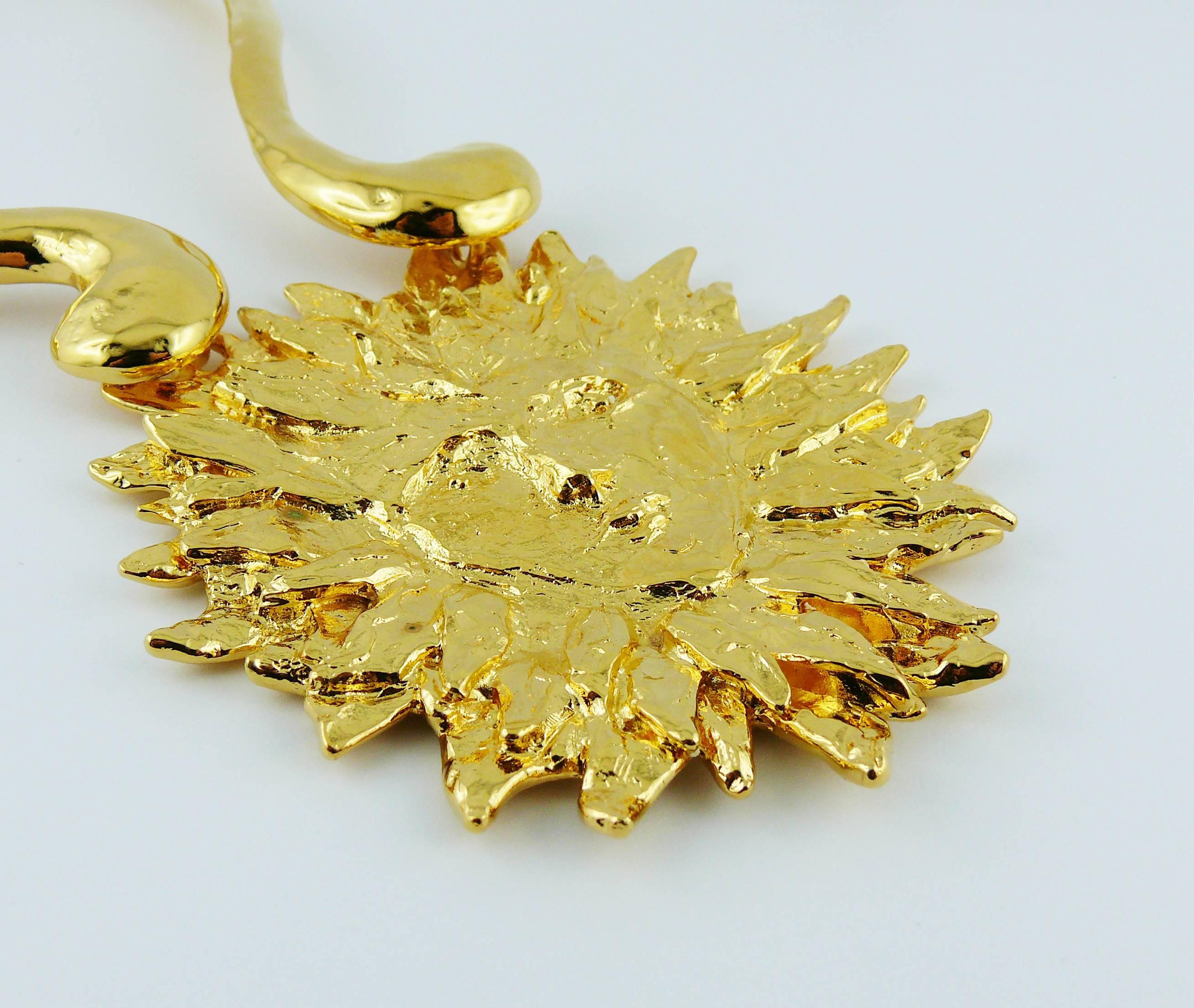 Women's Yves Saint Laurent YSL Robert Goossens Vintage Rare Sun Face Chocker Necklace