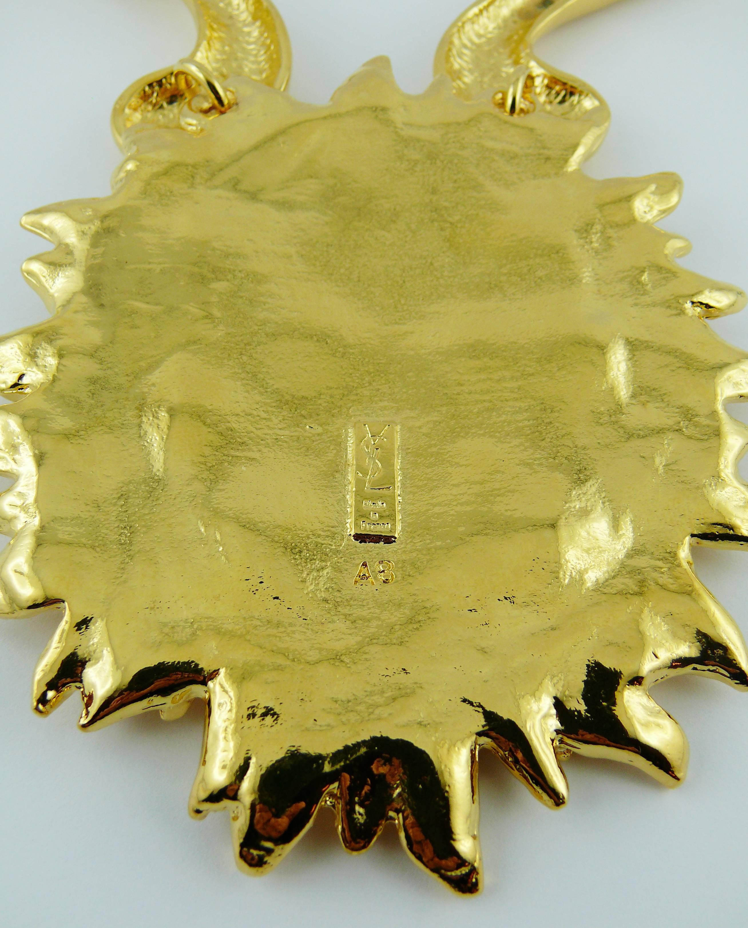 Yves Saint Laurent YSL Robert Goossens Vintage Rare Sun Face Chocker Necklace 6