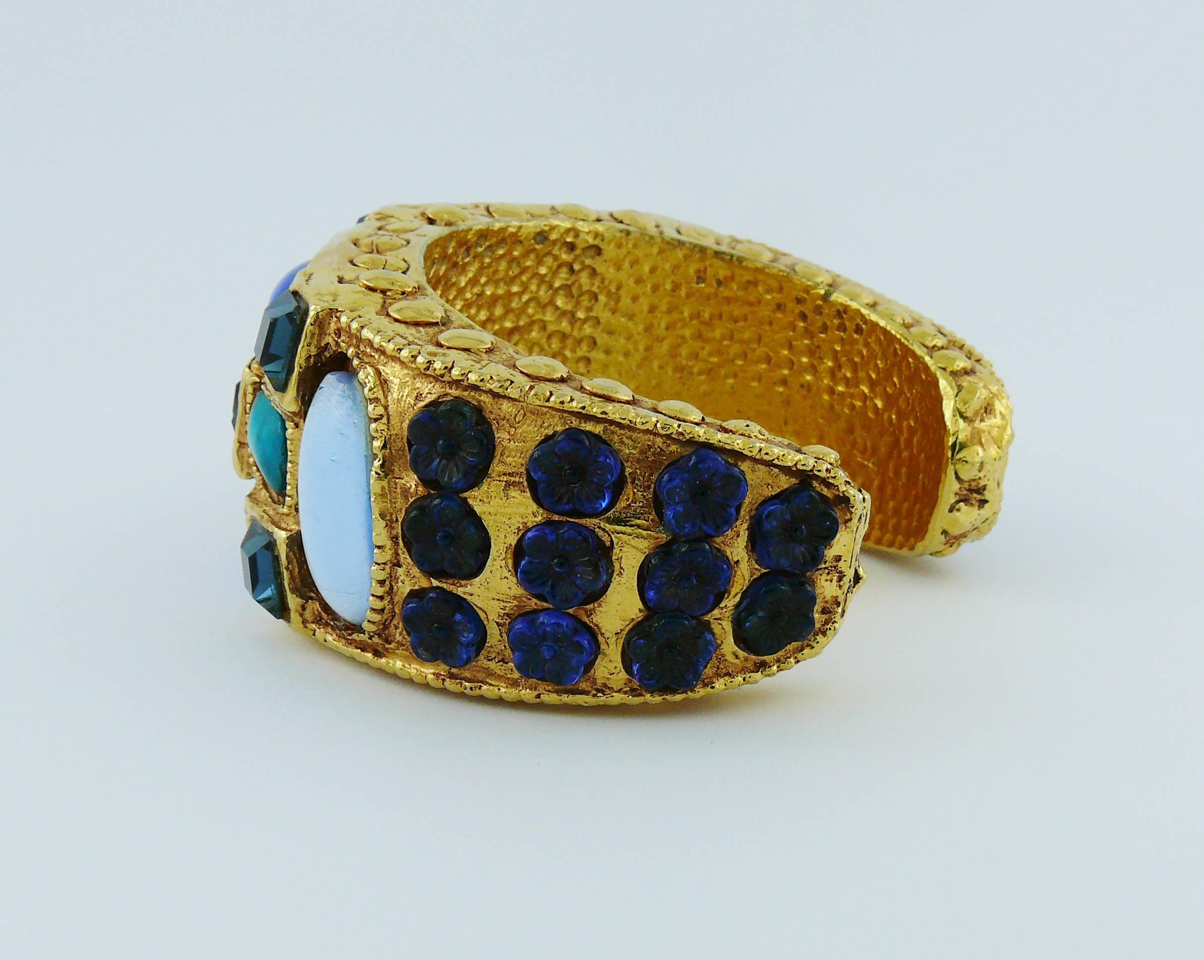Kalinger Vintage Jewelled Cuff Bracelet For Sale 2