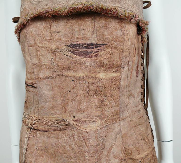 Jean Paul Gaultier Stunning Torn Fabric Trompe L'Oeil Bustier Dress USA ...