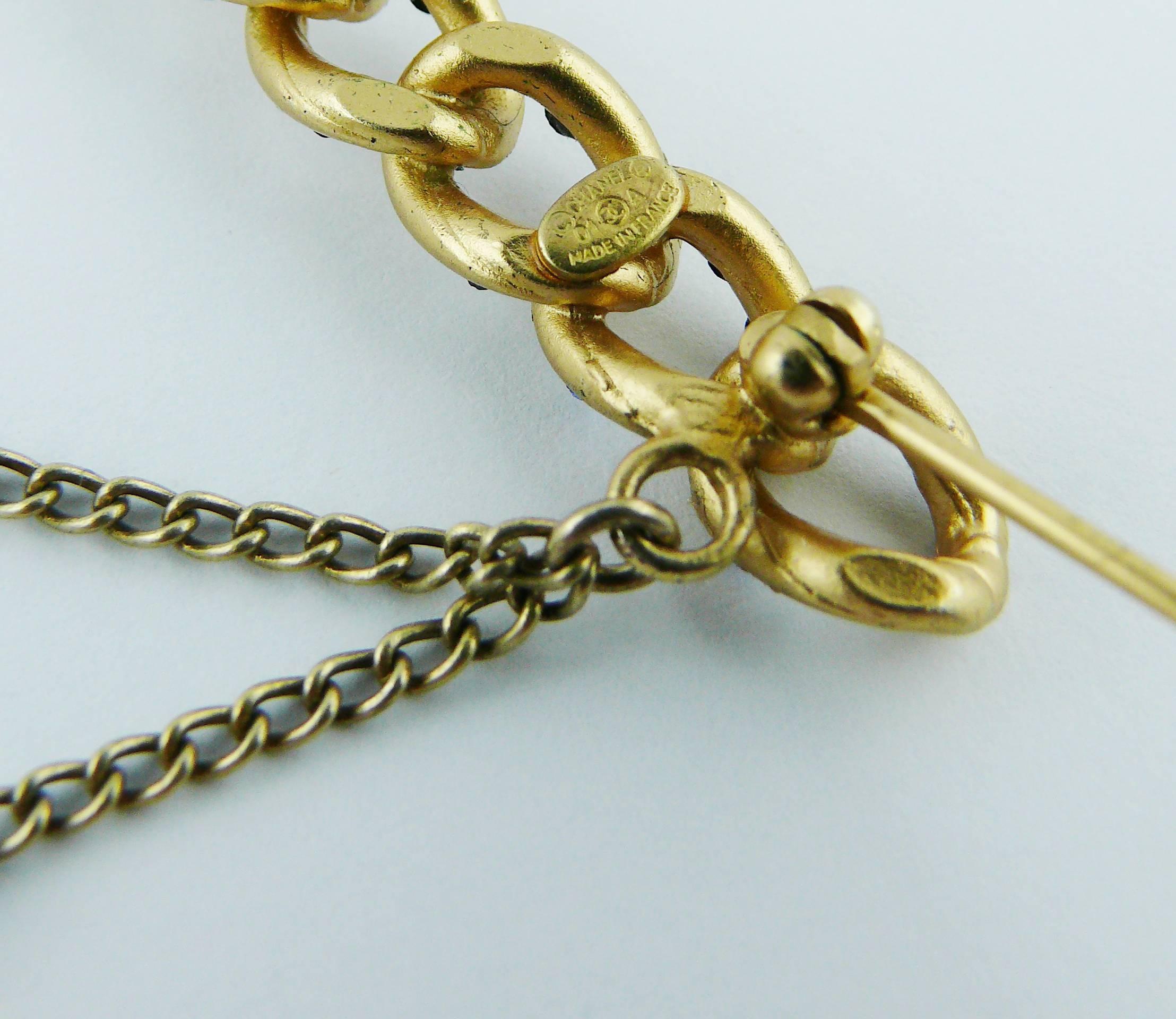 Chanel Jewelled Chain Brooch CC Charm Fall 2001 1