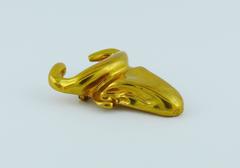 Christian Lacroix Vintage Gold Toned Bull Head Brooch
