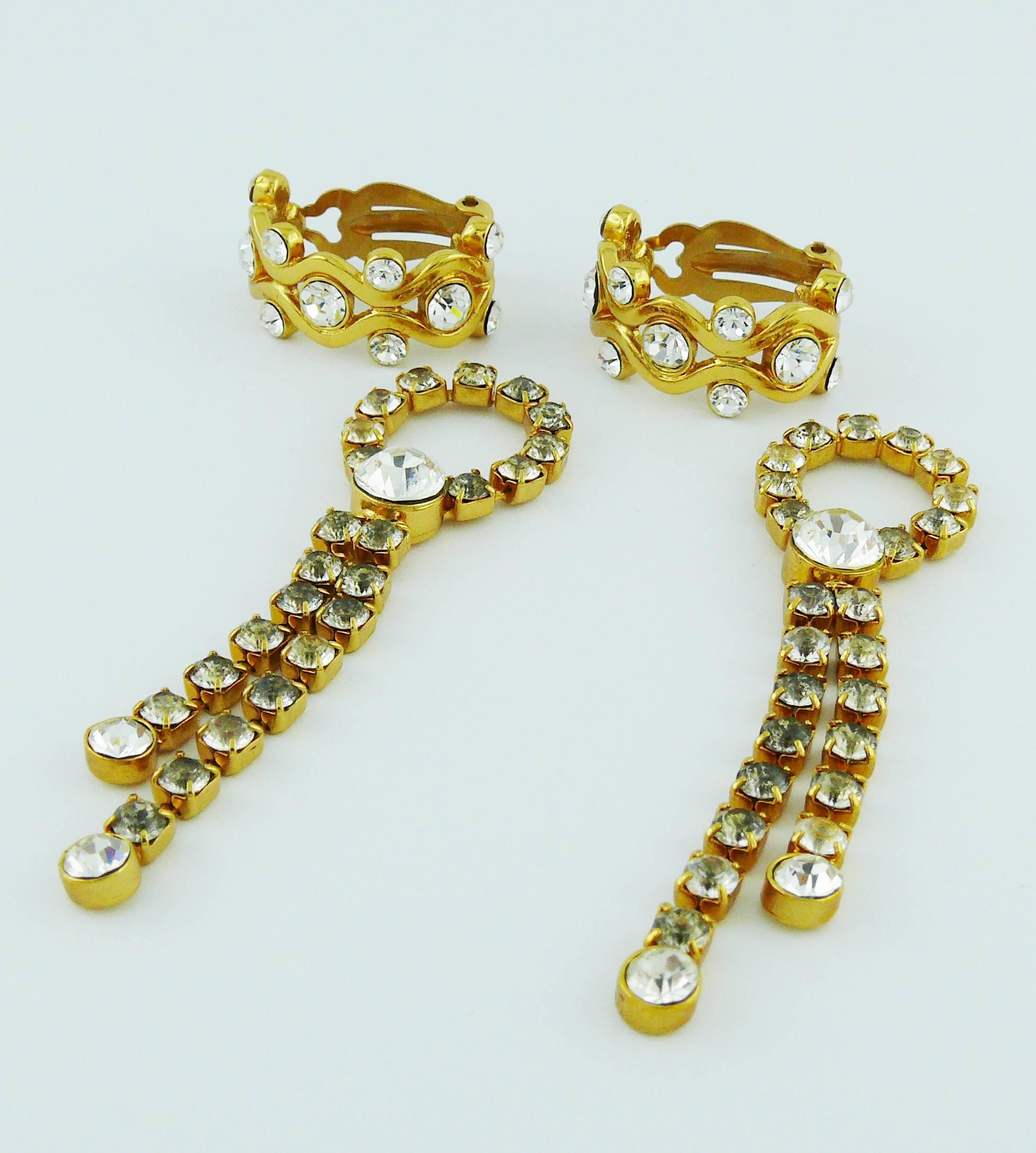 Yves Saint Laurent YSL Vintage Jewelled Two-Way Dangling Earrings 2