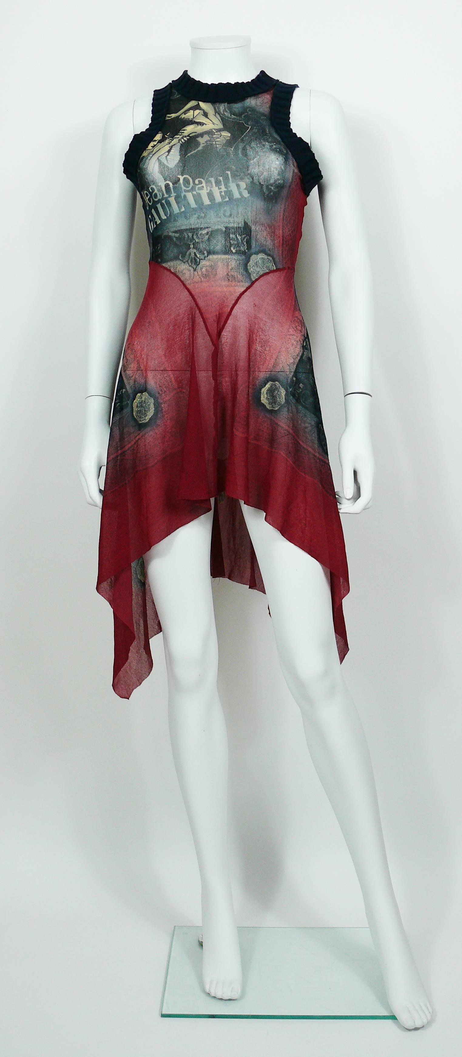 Jean Paul Gaultier Sheer Tattoo Mesh Tunic  In Good Condition In Nice, FR