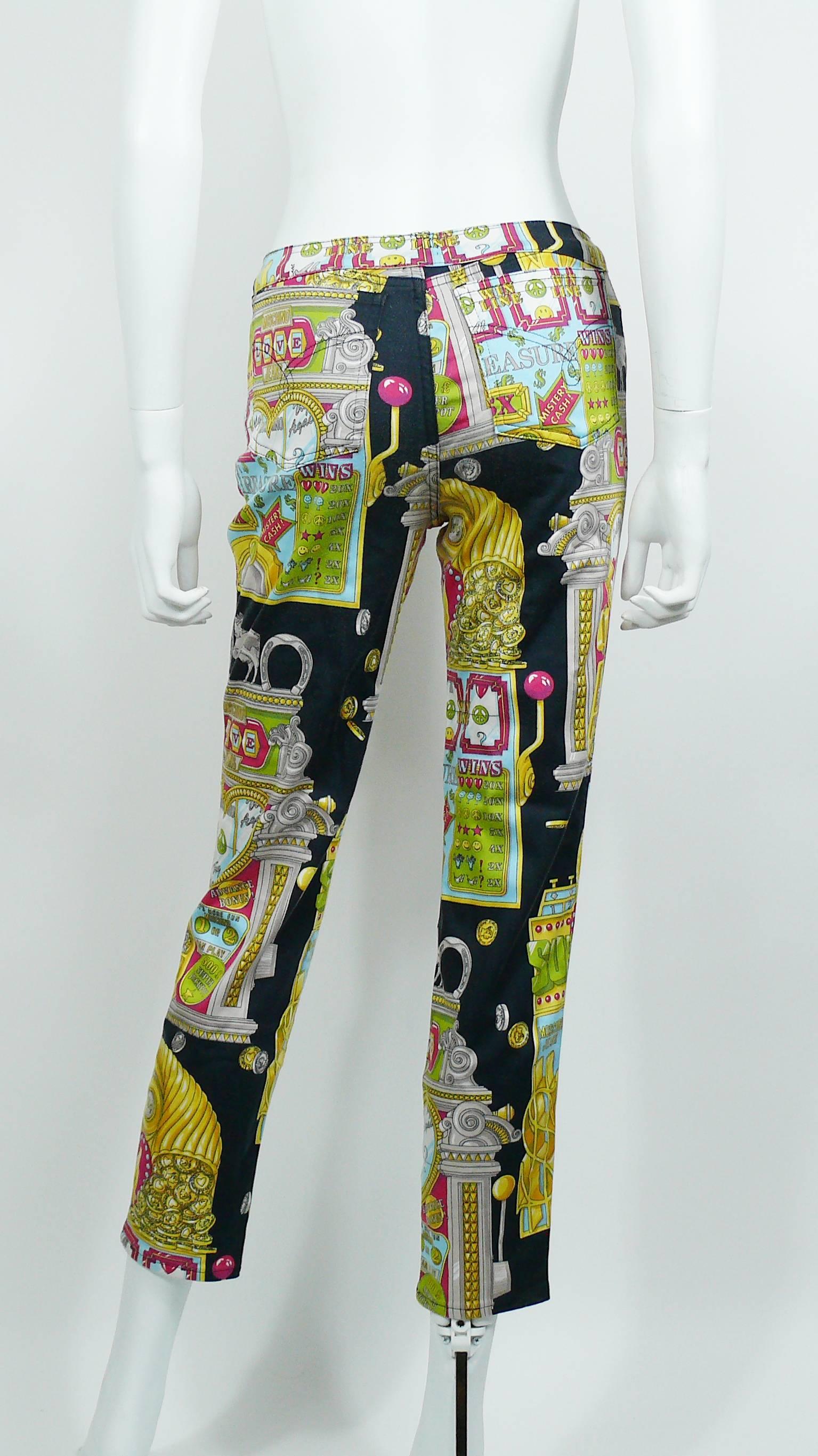 Moschino Vintage 1990s Slot Machine Print Trousers In Good Condition In Nice, FR
