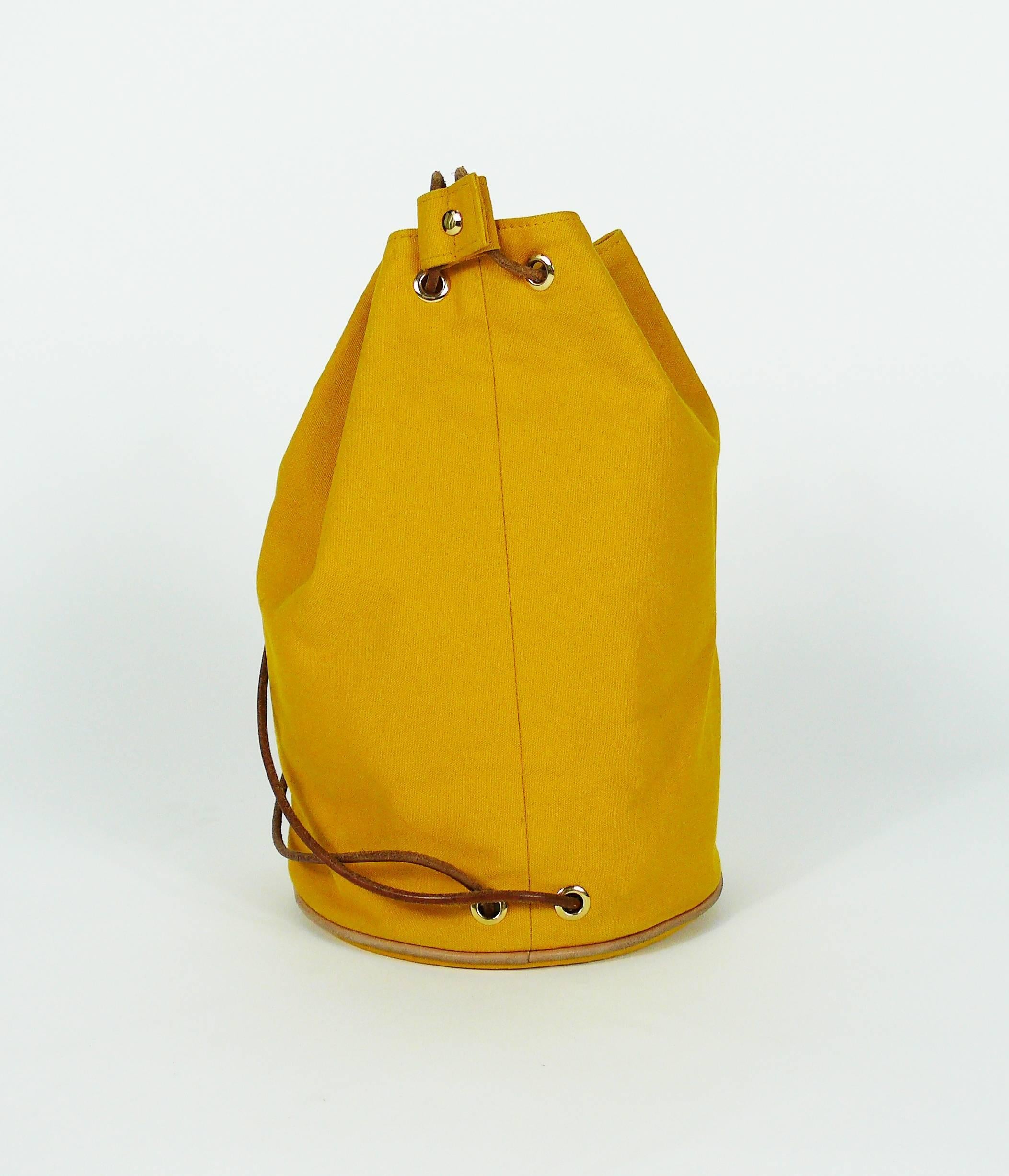 Hermès Vintage Saffron Yellow Sac Polochon Bag In Good Condition In Nice, FR