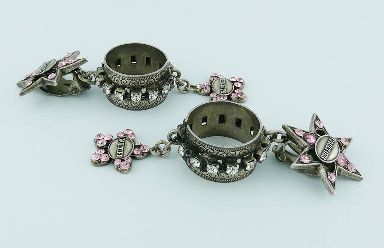 Jean Paul Gaultier Vintage Jewelled Dangling Earrings For Sale 2
