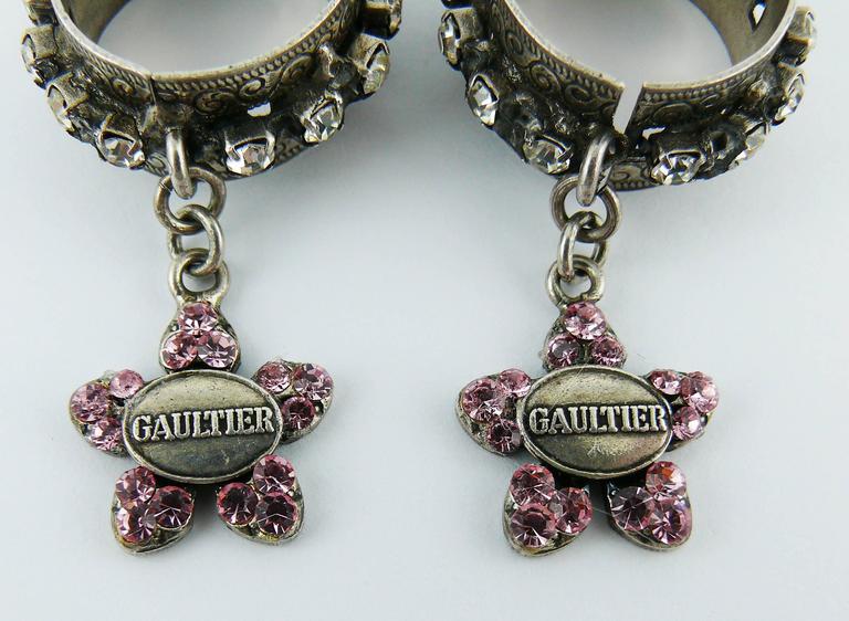 Jean Paul Gaultier Vintage Jewelled Dangling Earrings For Sale 5