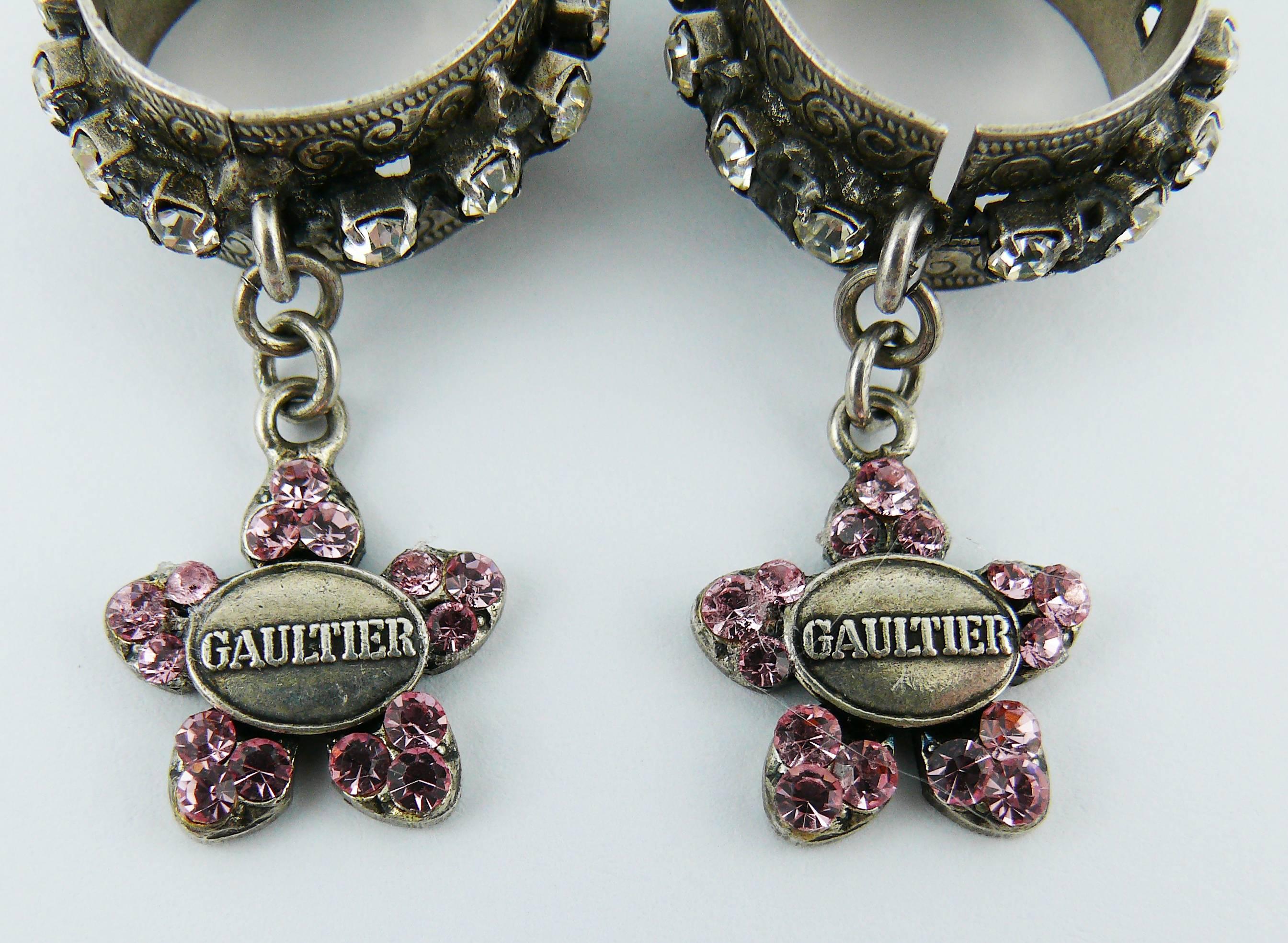 Jean Paul Gaultier Vintage Jewelled Dangling Earrings For Sale 4